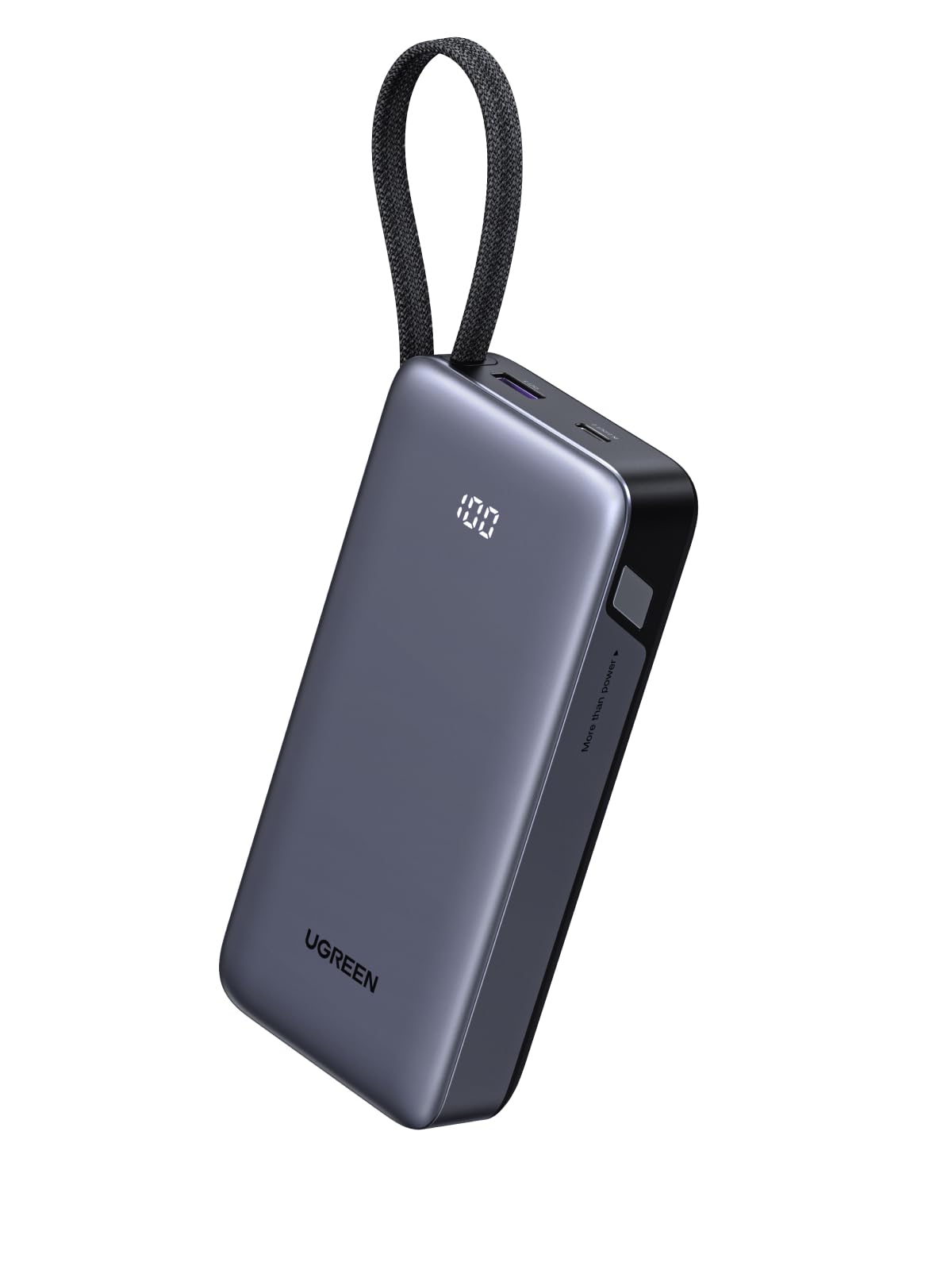 UGREEN Nexode 45W Power Bank 20000mAh Caricatore Portatile PC USB C | Ricarica Rapida, 3 IN 1, Cavo Type C Integrato, 2 Porte 1C1A, LED, Compatibile con iPhone 17 16 Galaxy S26 S2…