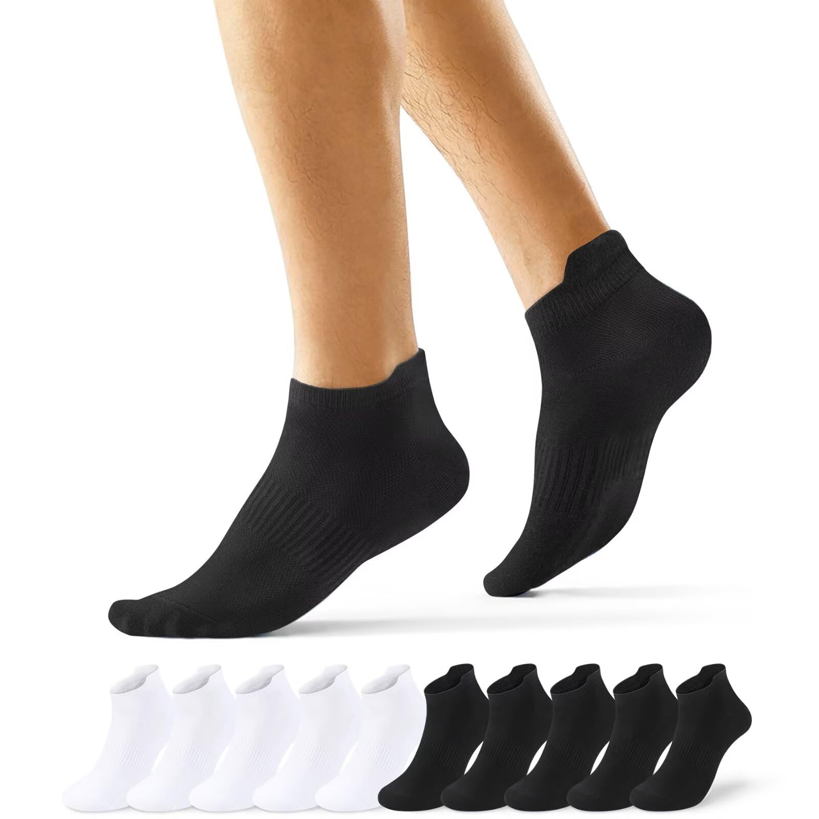EKSHER 10 Paia Calzini Uomo Corti Calze Donna Corte Cotone Calza Sportive Basse Traspirante Running Elastiche Tennis