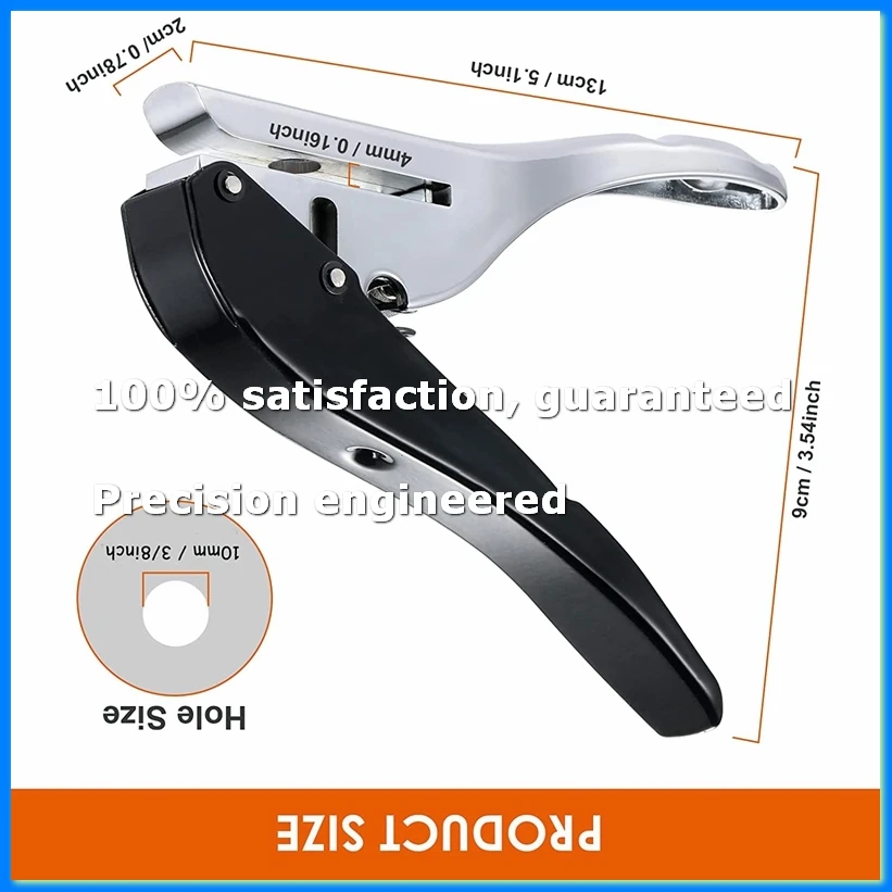Perforatore a Foro Singolo 3/8 Pollici-10mm, Perforatore Resistente, Perforatore Manuale Portatile per Fori Lunghi - A07G