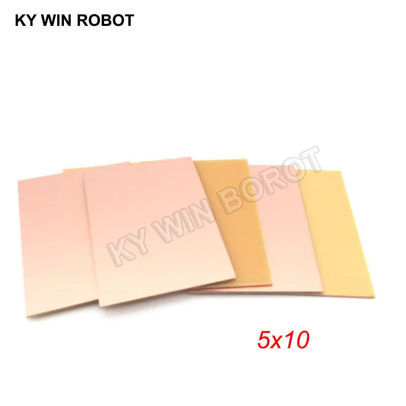 5 pz. PF PCB 5x10cm Scheda in rame monofacciale Kit DIY PCB Circuito stampato laminato 5x10cm 50x100x1.5mm