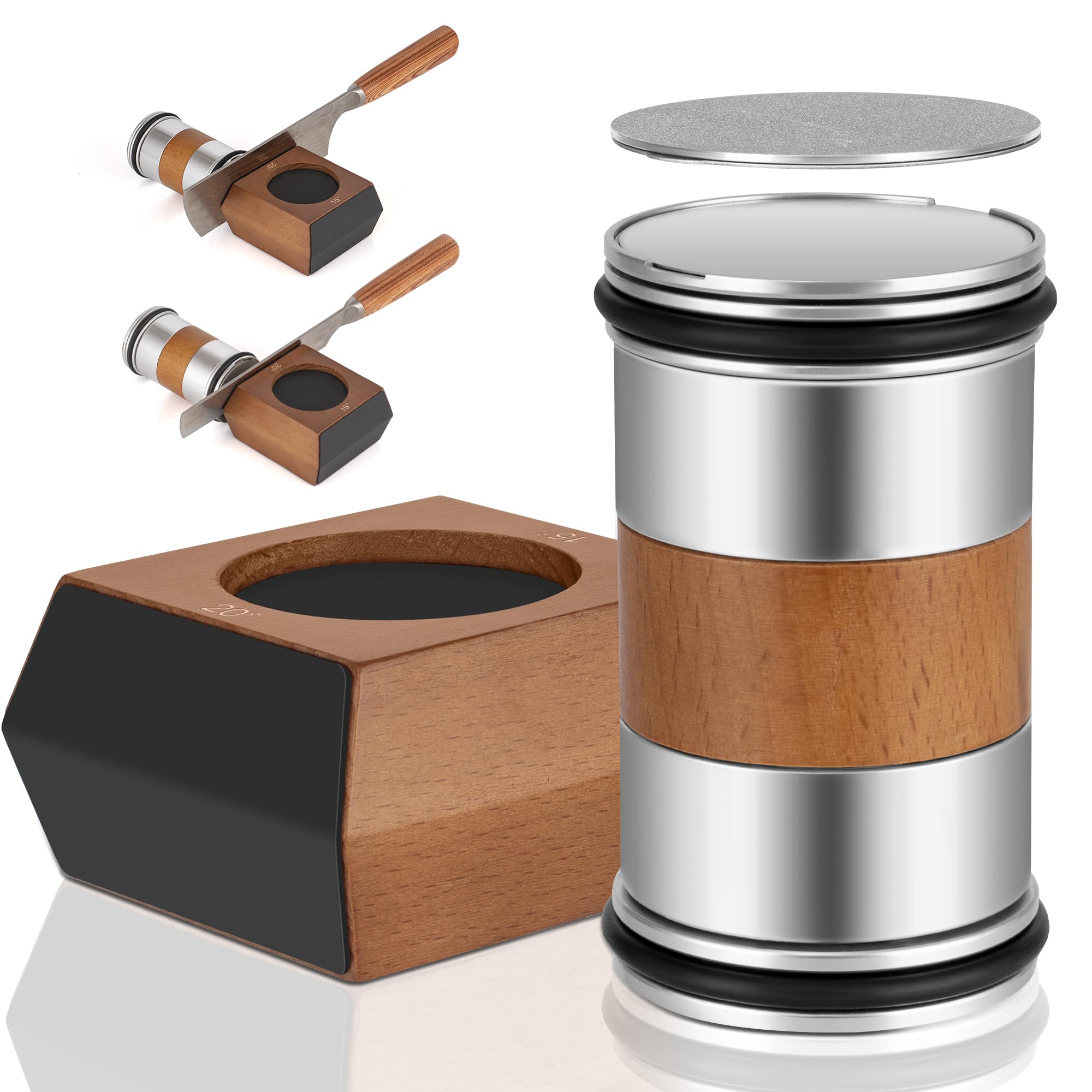 Pietuley Aggiornato Affilacoltelli da Cucina, Pietra Affilacoltelli Professionale, Rolling Knife Sharpener, Affila Coltelli, Affilatore per Coltelli, Offre due Angoli di Affilatur…