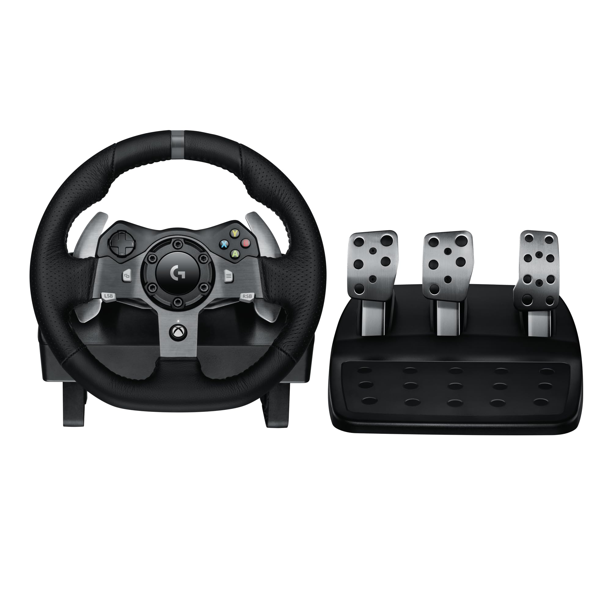 Logitech G G920 Driving Force Volante e pedali per Playstation & PC | Ritorno di forza dinamico reale, leve al volante in acciaio inox, coprivolante, per Xbox Series X|S, Xbox One…