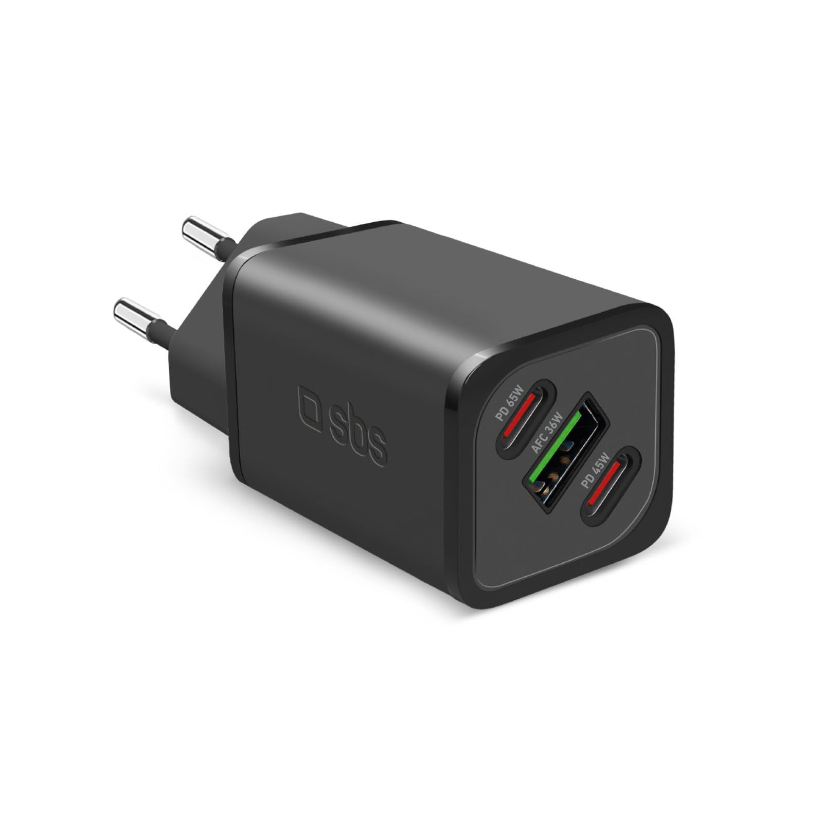 SBS Alimentatore Slim USB-C 65W, Tecnologia GaN, Power Delivery (PD), Ricarica Rapida, Adaptive Fast Charge (AFC), Caricatore per iPhone, iPad, MacBook Air, Samsung, Tablet, Smart…