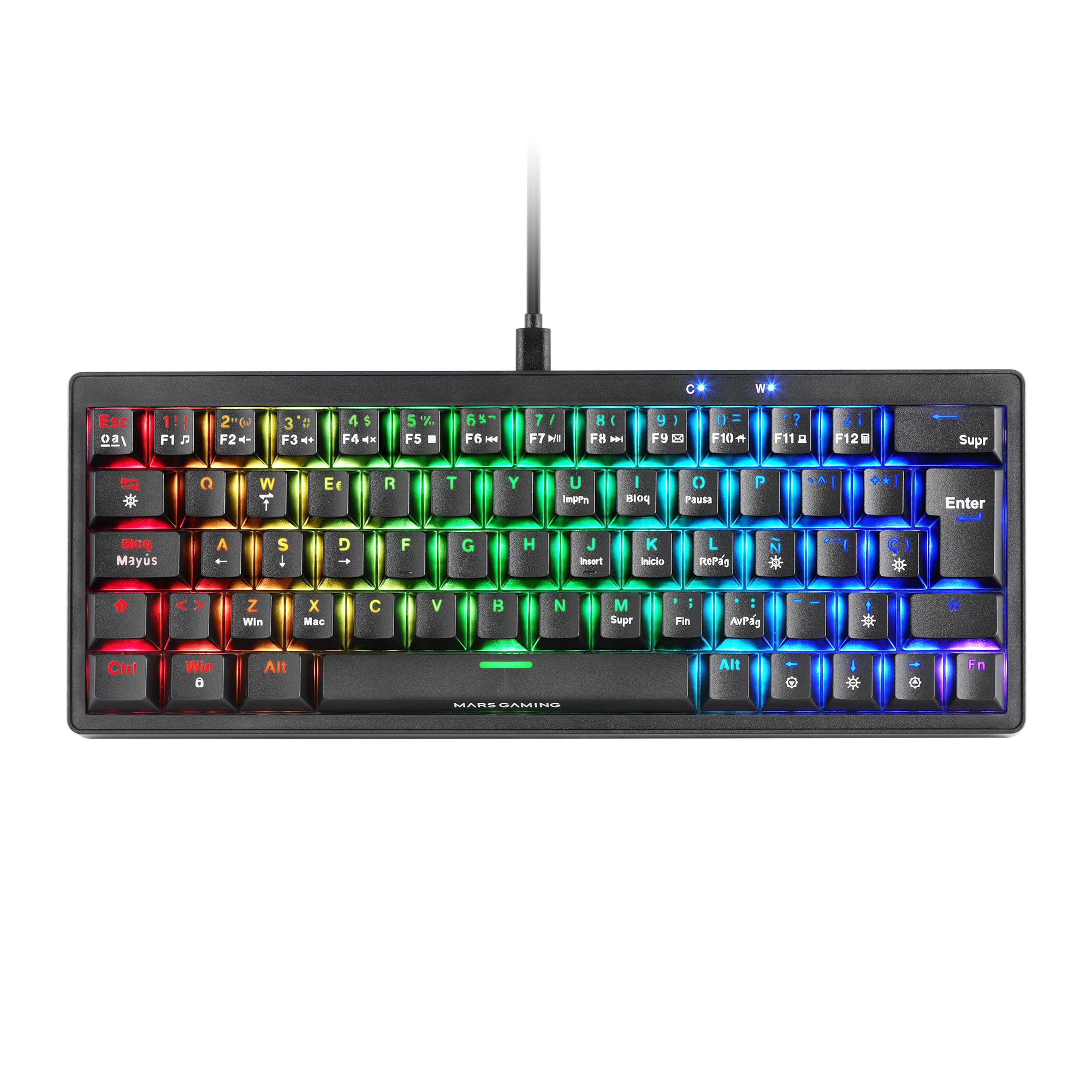 MARSGAMING MKMINIPRO, Tastiera Meccanica Ultra-Compatta 60%, Switch Meccanici Hot-Swappable, Illuminazione RGB Chroma, Tastiera Gaming Antighosting, Multipiattaforma, Interruttore…