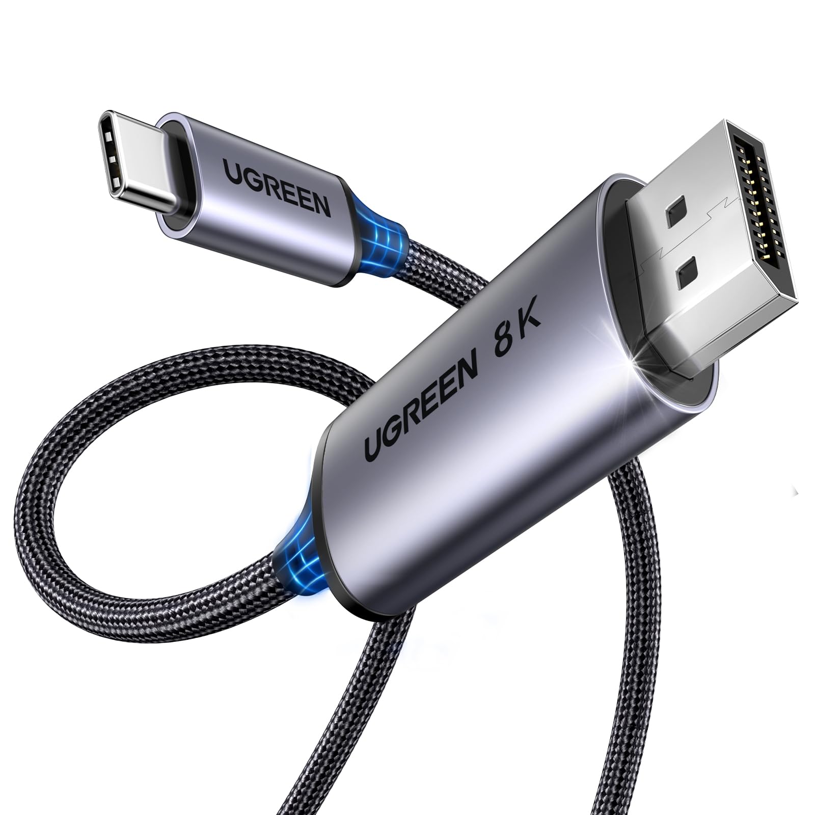 UGREEN 2M Cavo USB C DisplayPort Bidirezionale 8K 60Hz 4K 240Hz 32.4Gbps | Adattatore DP Tipo C DP1.4 Compatibile con iPhone 17 Pro Max Air Mac mini M4 Pro MacBook M4 Pro Max iPad…