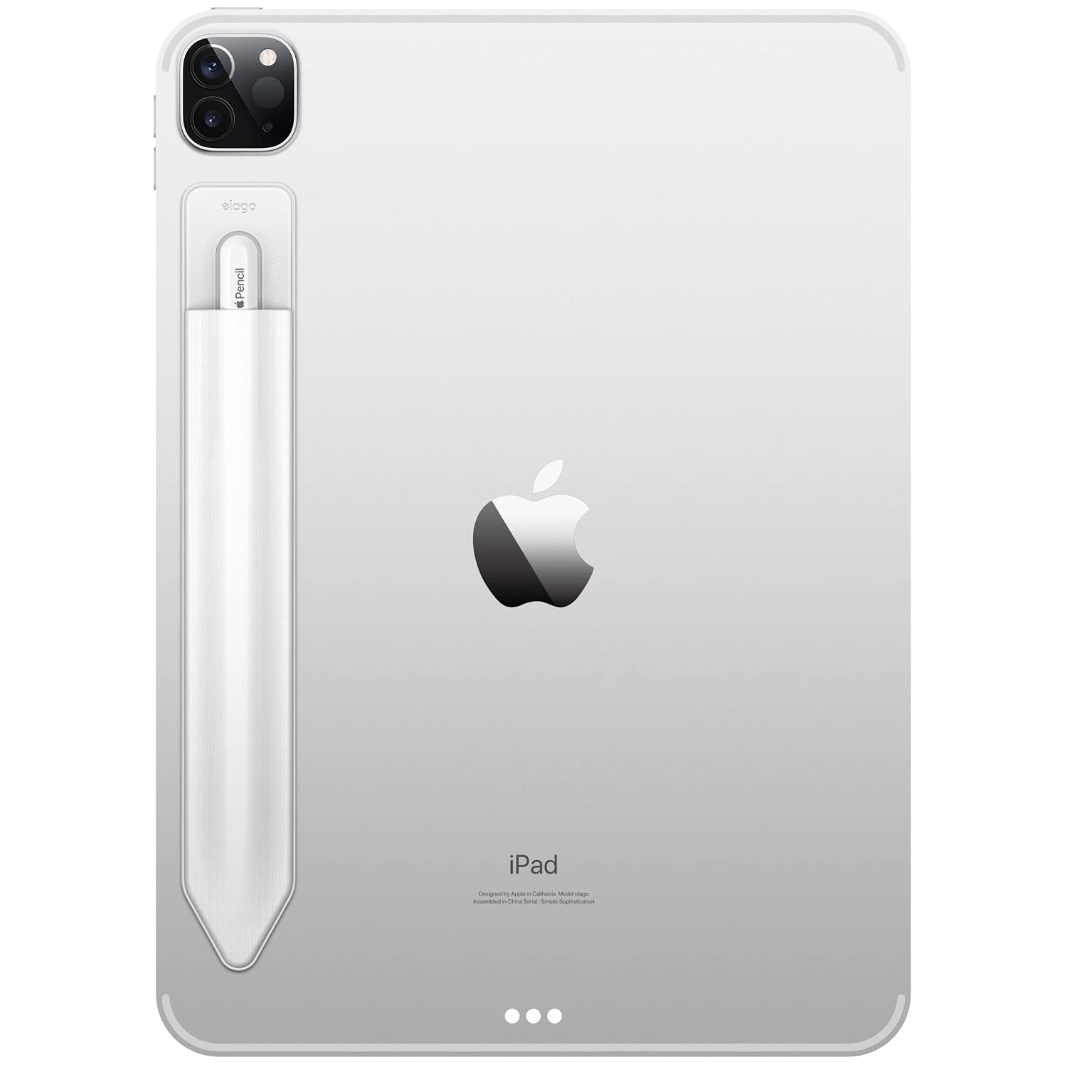 elago Porta Penna Compatibile con Apple Pencil di 2ª e 1ª Generazione | Custodia Adesiva Resistente per Cover Tablet, Pelle Sintetica e Lycra Morbida, Protezione Antigraffio (Bian…