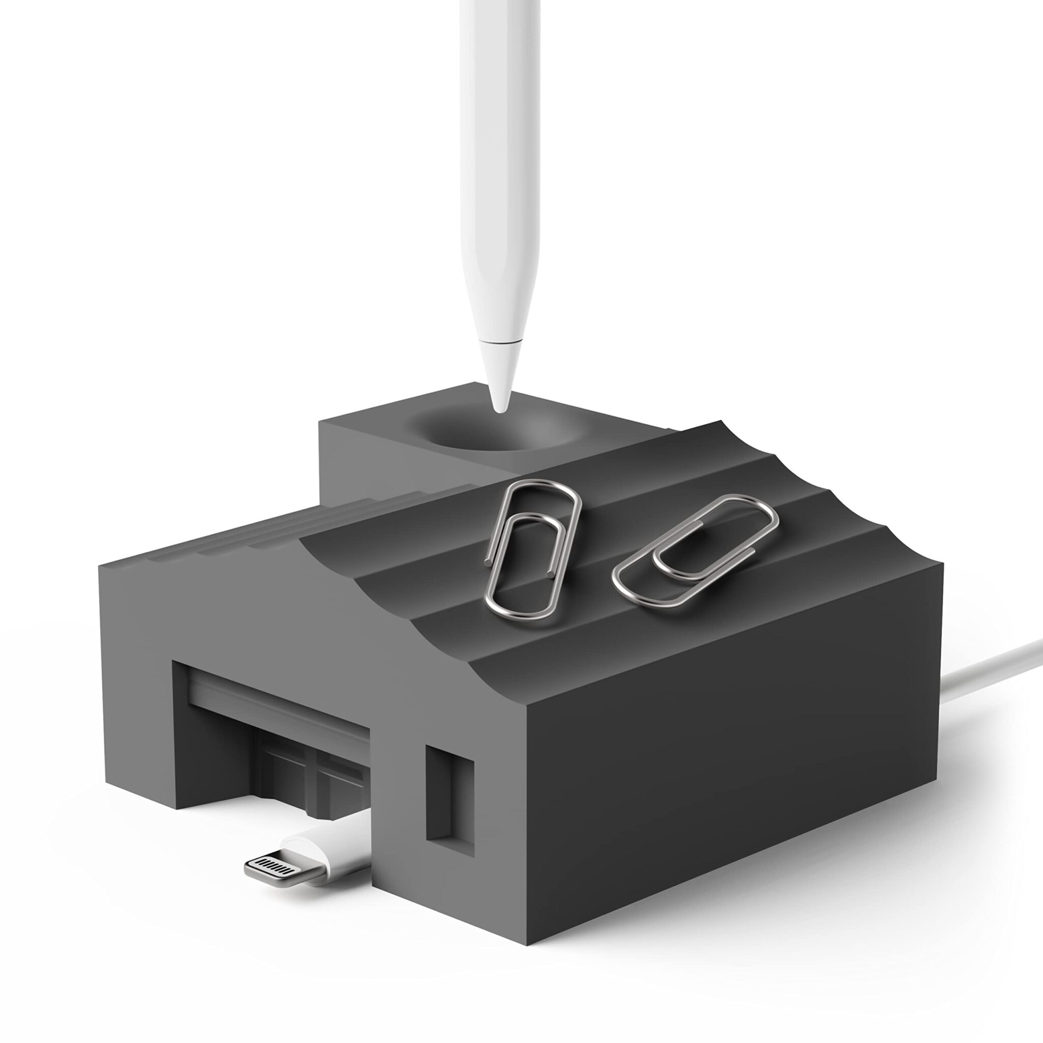 elago Supporto Matita Casa per Apple Pencil, Penne e Stilo | Compatibile con Apple Pencil Pro, 2a, 1a Gen, (USB-C), Custodia, Organizza Cavi (Grigio Scuro)