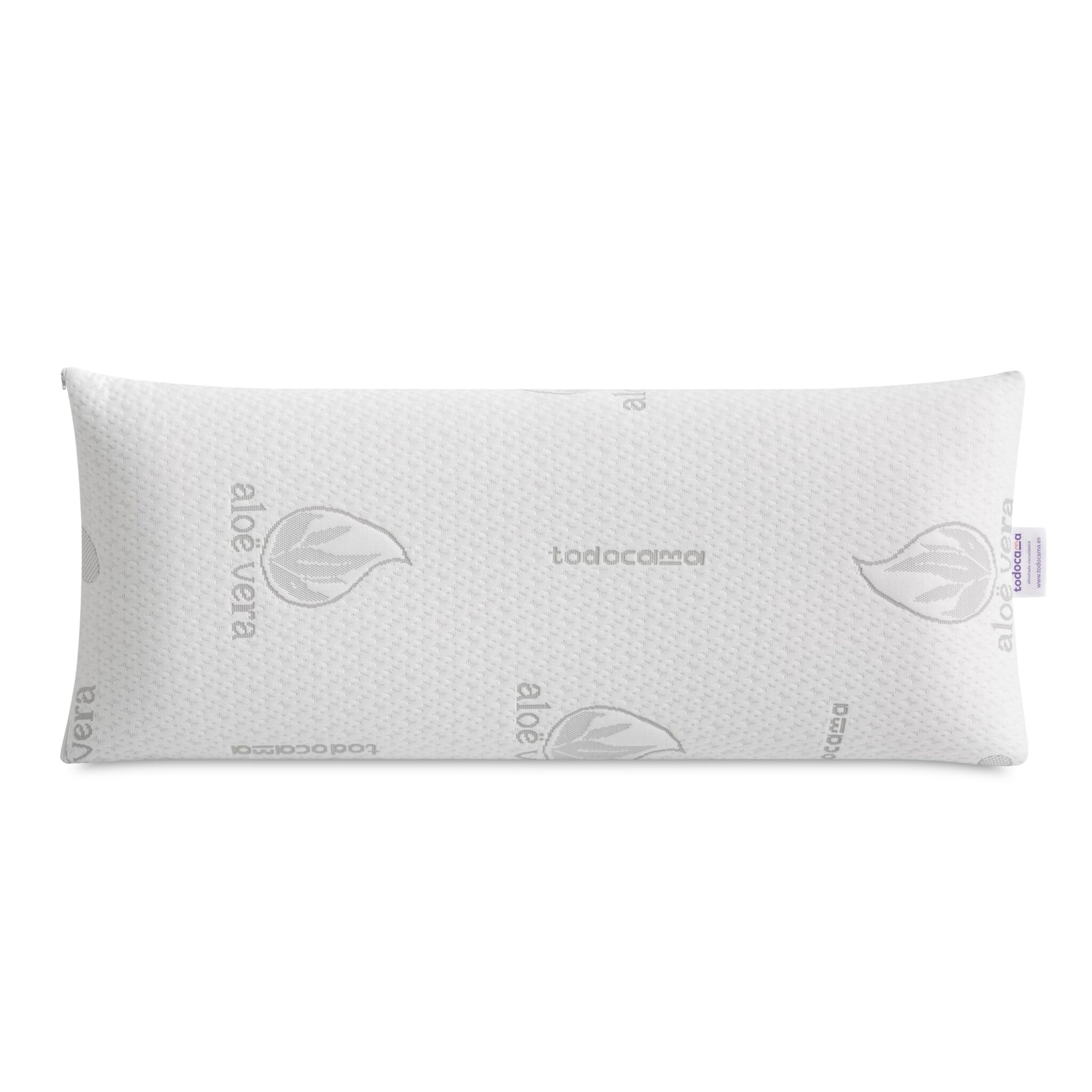 Todocama Cuscino viscoelastico in aloe vera, nucleo viscoelastico compatto per cervicale e collo, rigidità medio-alta, doppia copertura con cerniera (90 cm).