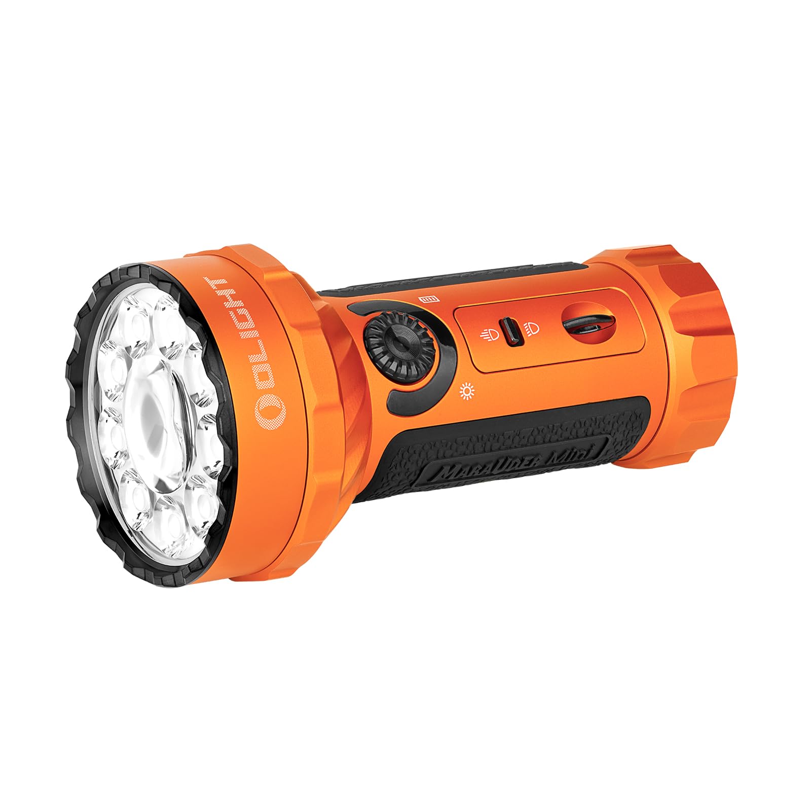 OLIGHT Marauder Mini Torcia Potente Ricaricabile USB 7000 Lumen 600 Metri | Torcia LED Potente Professionale Impermeabile IPX8, 5 Modalità Spot e Flood RGB 3 Tipi di LED per Campe…