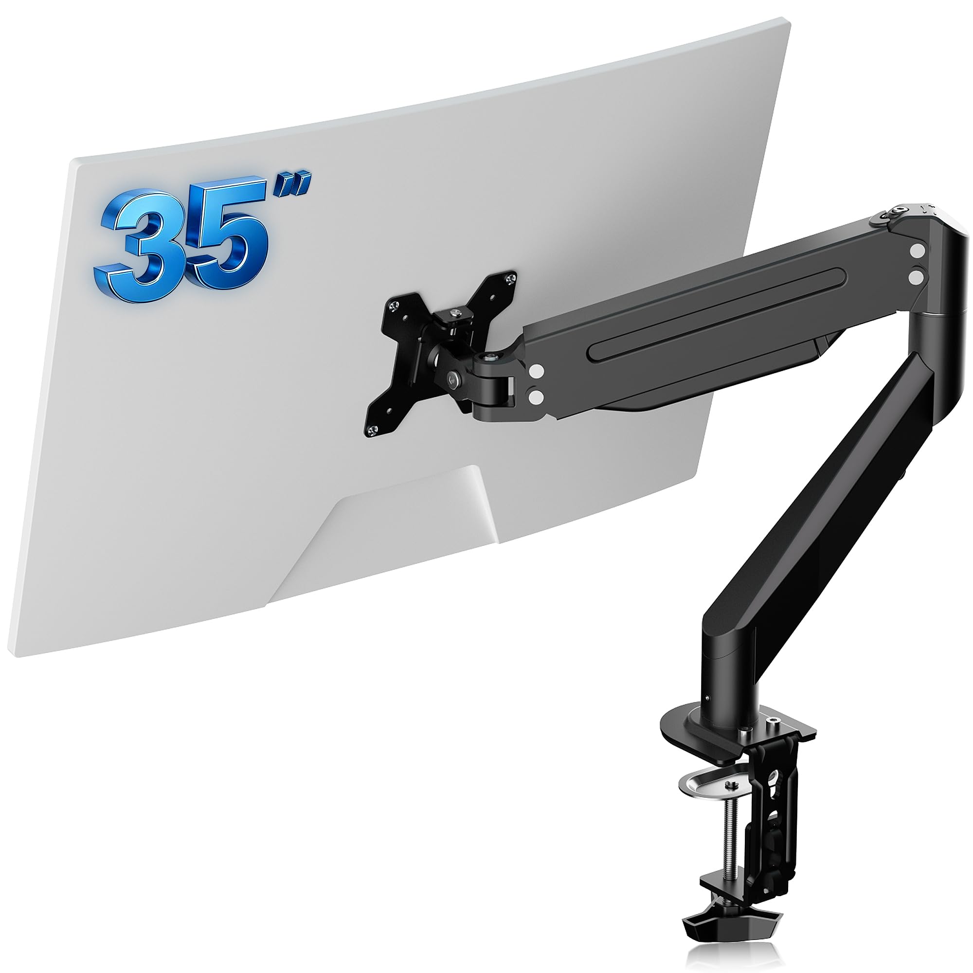 suptek Supporto per Monitor Braccio per Monitor con Molla a Gas Regolabile in Altezza per Schermi da 17-32 pollici, VESA 75/100 mm, fino a 10 kg, Ergonomico, Nero