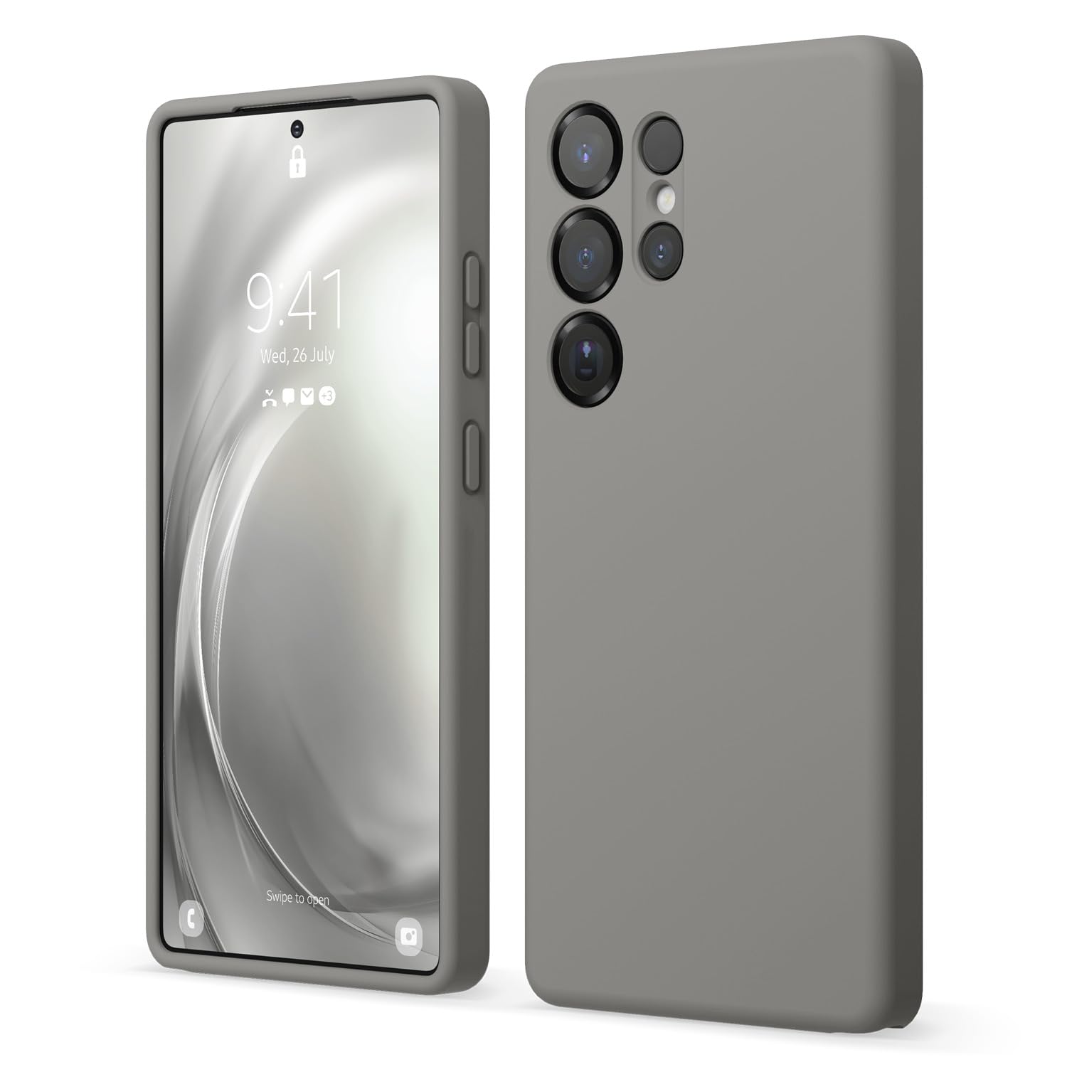 elago Cover in Silicone Liquido per Samsung Galaxy S25 Ultra | Copertura Protettiva Completa, Antiurto, Custodia Slim, Fodera Morbida in Microfibra (Grigio Medio)