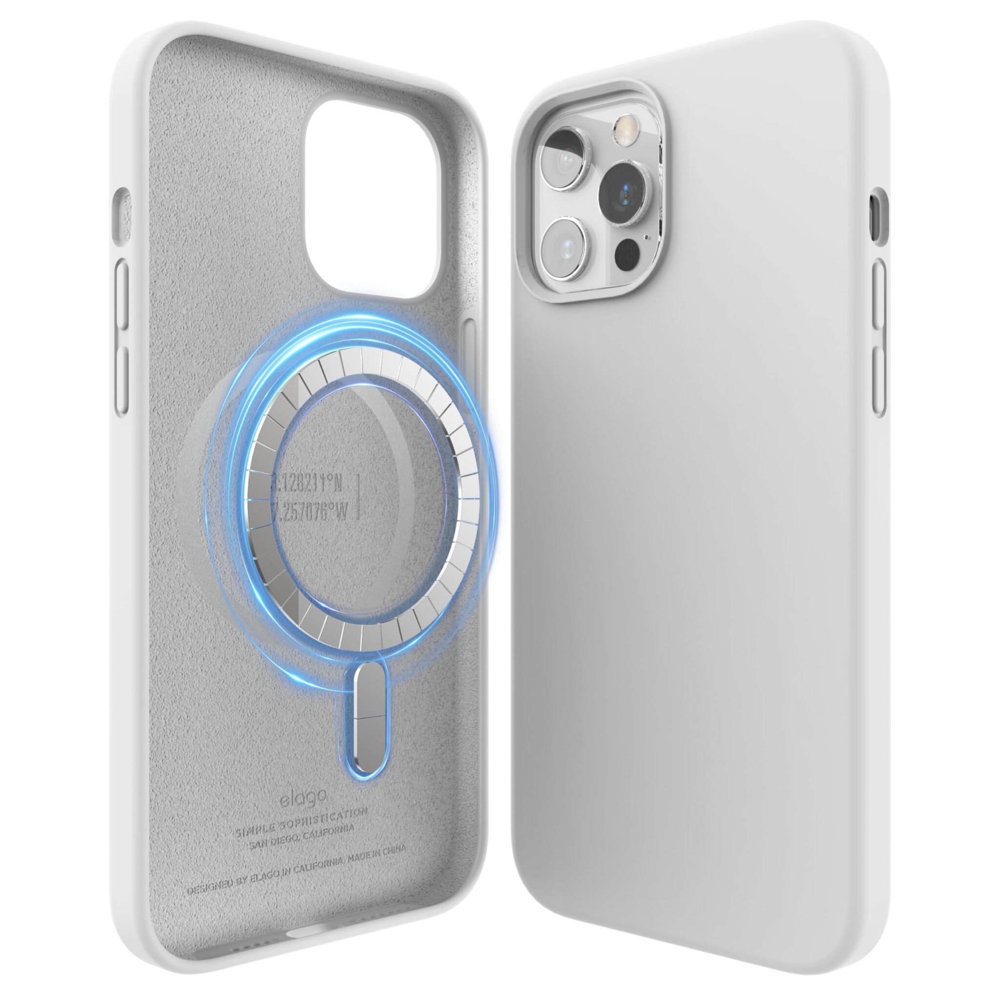elago Cover Magnetica in Silicone per iPhone 12 Pro Max (6,7") | Compatibile con MagSafe, Magneti Integrati
