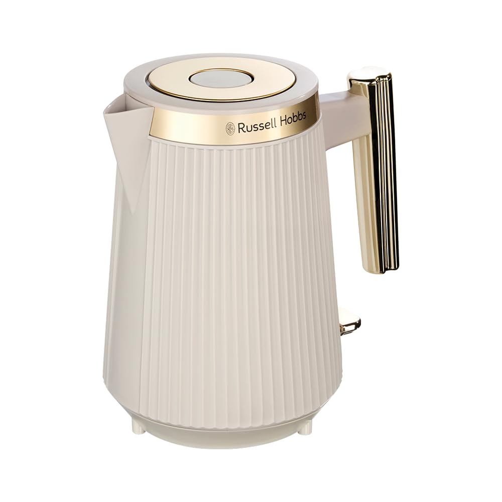 Russell Hobbs Bollitore Elettrico Brontë Stone, 1,7 L, Plissé Pietra | 2400 W, Beccuccio Perfect Pour, Base Girevole a 360° con Avvolgicavo, Illuminazione Interna, Acciaio Inossid…