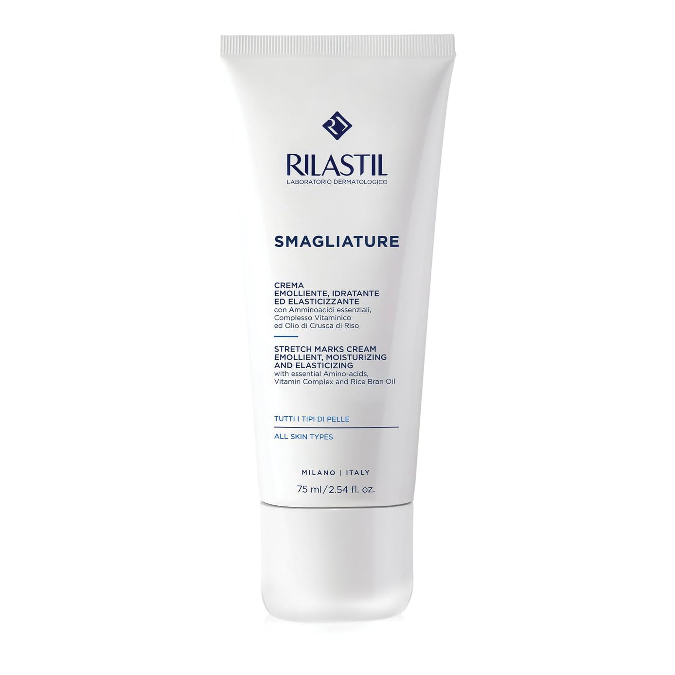 Rilastil Crema Smagliature, Trattamento Contro le Smagliature, Emolliente, Idratante ed Elasticizzante, Confezione da 75 ml