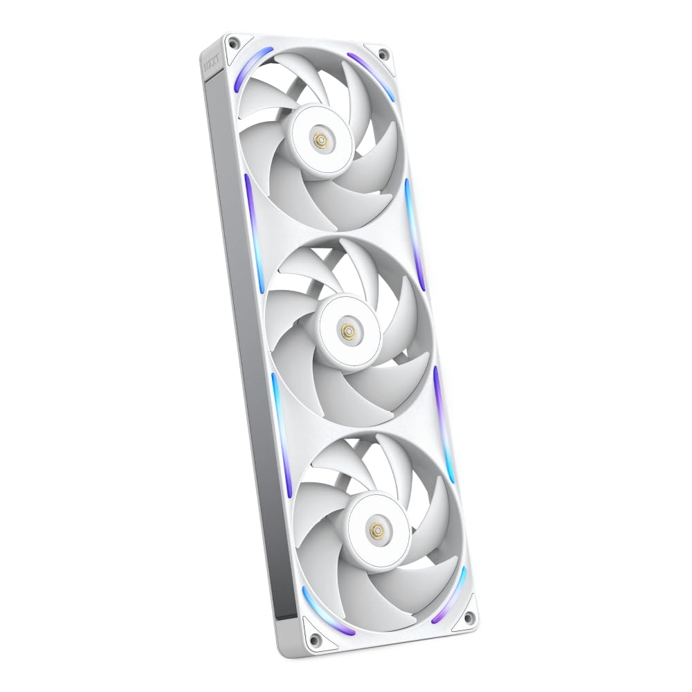 NZXT F360X - Ventola Performance RGB PWM Monoscocca 360mm - Bianco | Unità monoscocca 360mm con tre ventole RGB 120mm. Massimo flusso d'aria e pressione statica, illuminazione CAM…