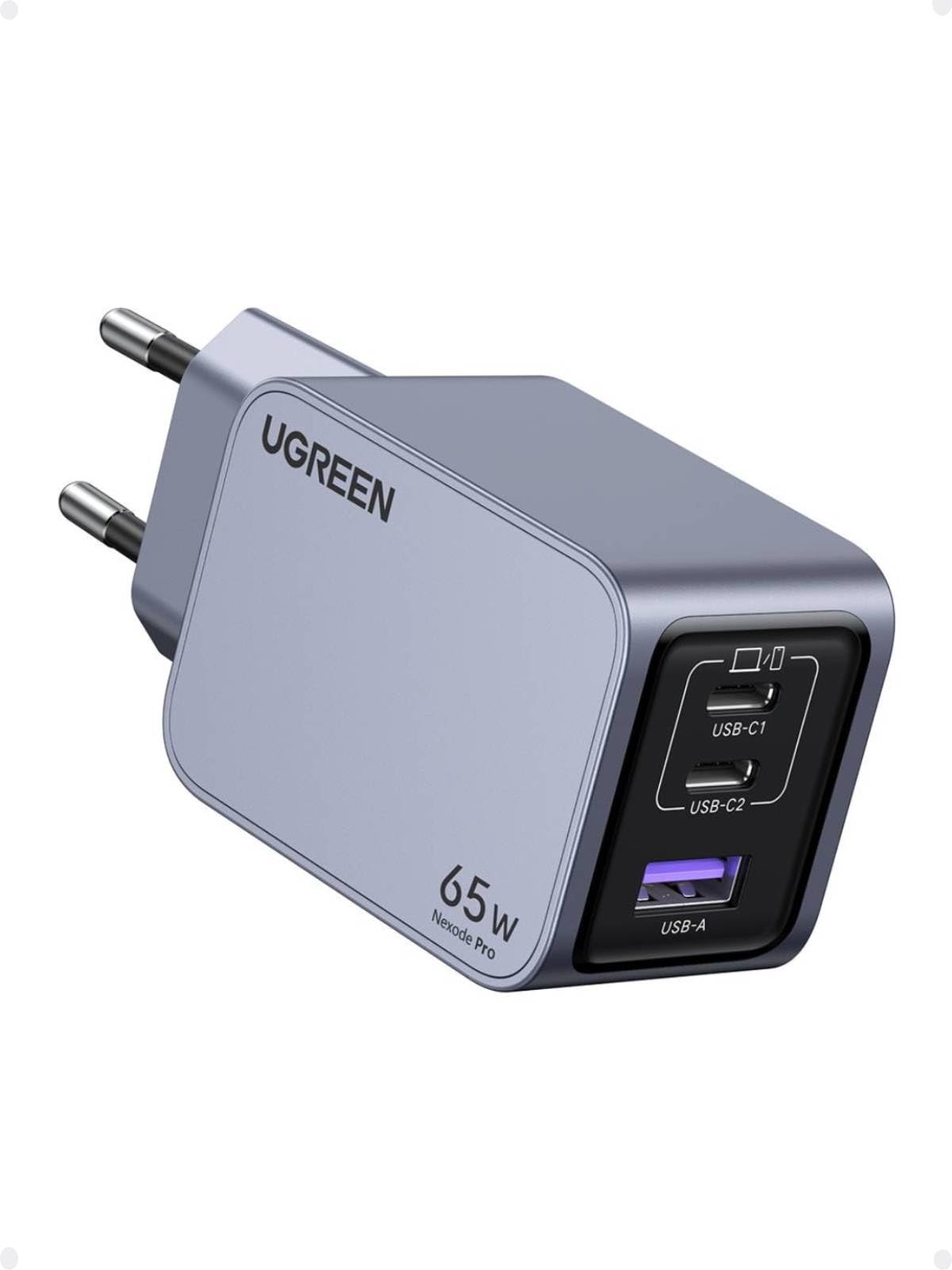 UGREEN Nexode Pro 65W Caricatore USB C Ricarica Rapida GaN Caricabatterie | 3 Porte, PD 3.0, PPS 25W, Compatibile con iPhone 17 Pro Max Air 16 15 Galaxy S26 Pixel 10 Pro iPad MacB…