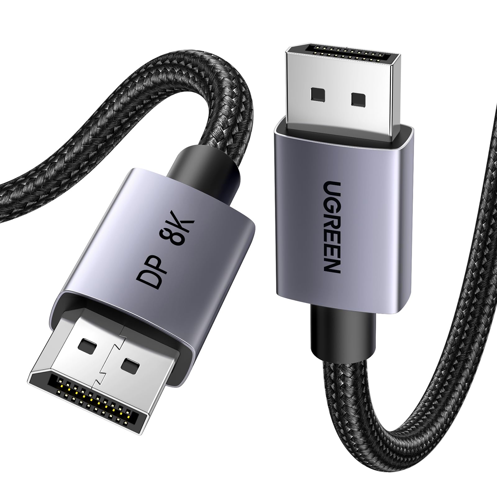 UGREEN 8K 60Hz Cavo DisplayPort 1.4 Certificato VESA 4K 240Hz Cavo DP 8K 1M | Cavo DP in Alluminio Maschio a Maschio HDR GSync Nylon Intrecciato Compatibile con PC HDTV Proiettore…