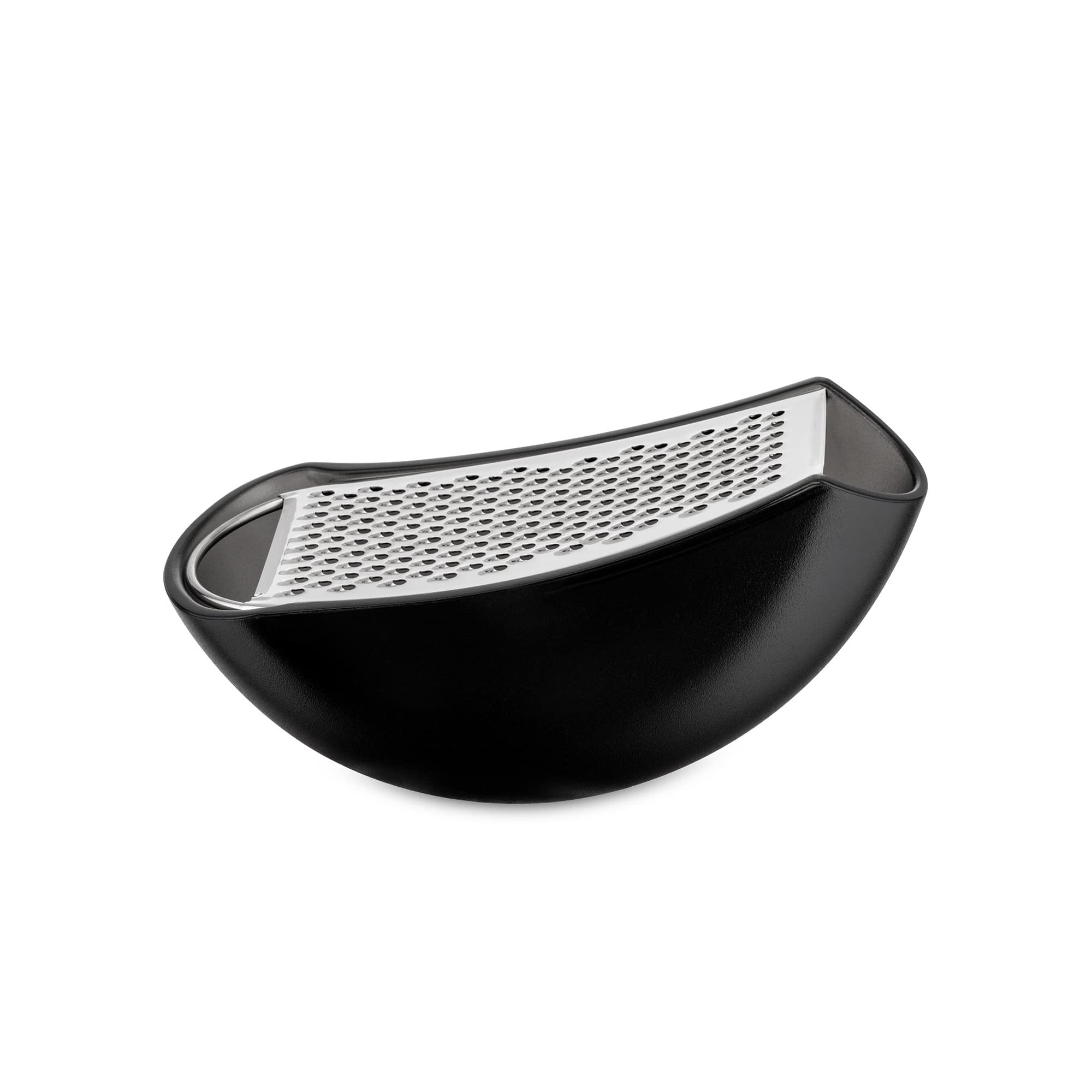 Alessi Parmenide AARU01 B - Grattugia con Raccoglitore in Resina Termoplastica e Acciaio Lucido, Nero