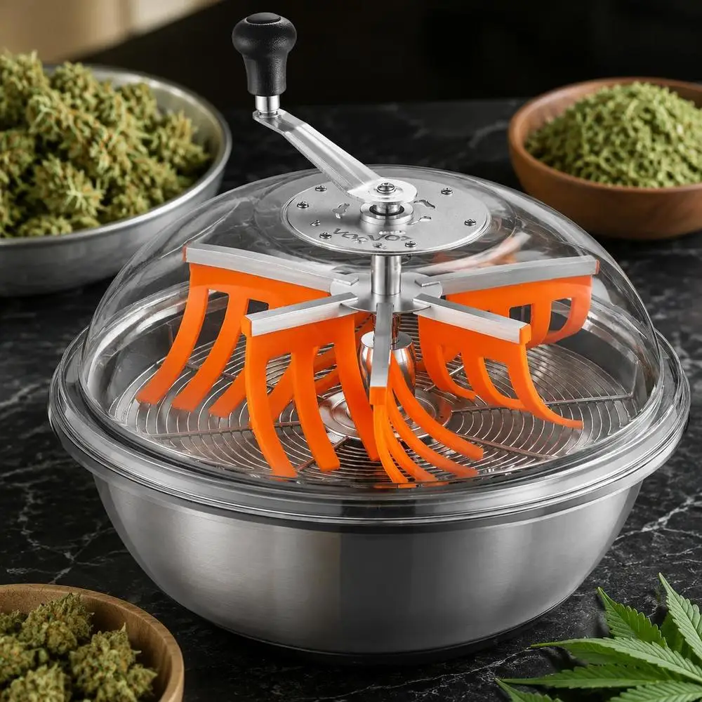 Macchina per la Raccolta, Trimmer Manuale per Boccioli da 48 Cm, con Lame in Acciaio Inox, Trimmer per Boccioli, Macchina da Taglio Idroponica per Uso Umido e Secco, Taglio Rotant…