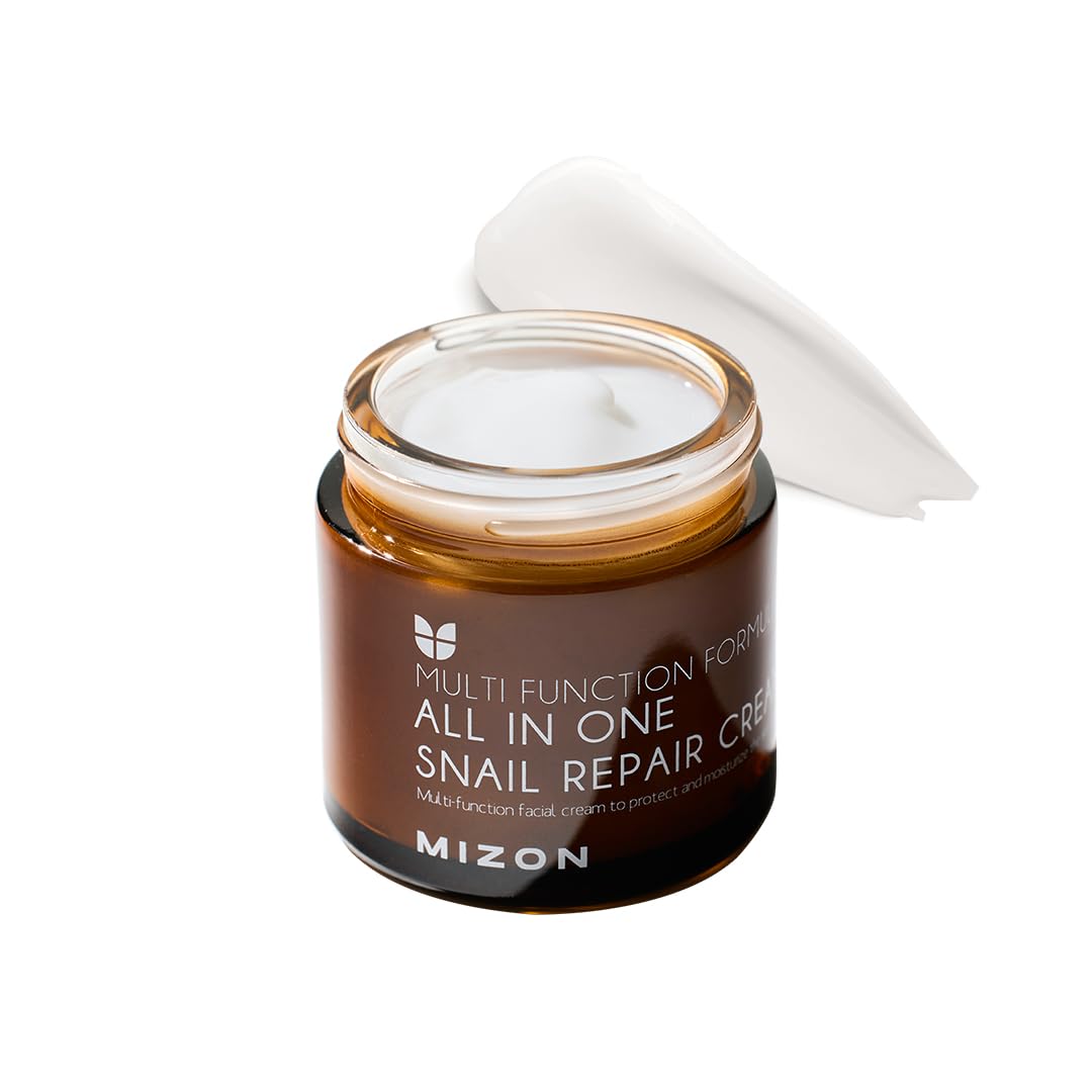 [Mizon] Crema riparatrice a la bava di lumaca (75 g), crema idratante per il viso con estratto di mucina di lumaca, cosmetico coreano tutto in uno, cura delle rughe e delle imperf…