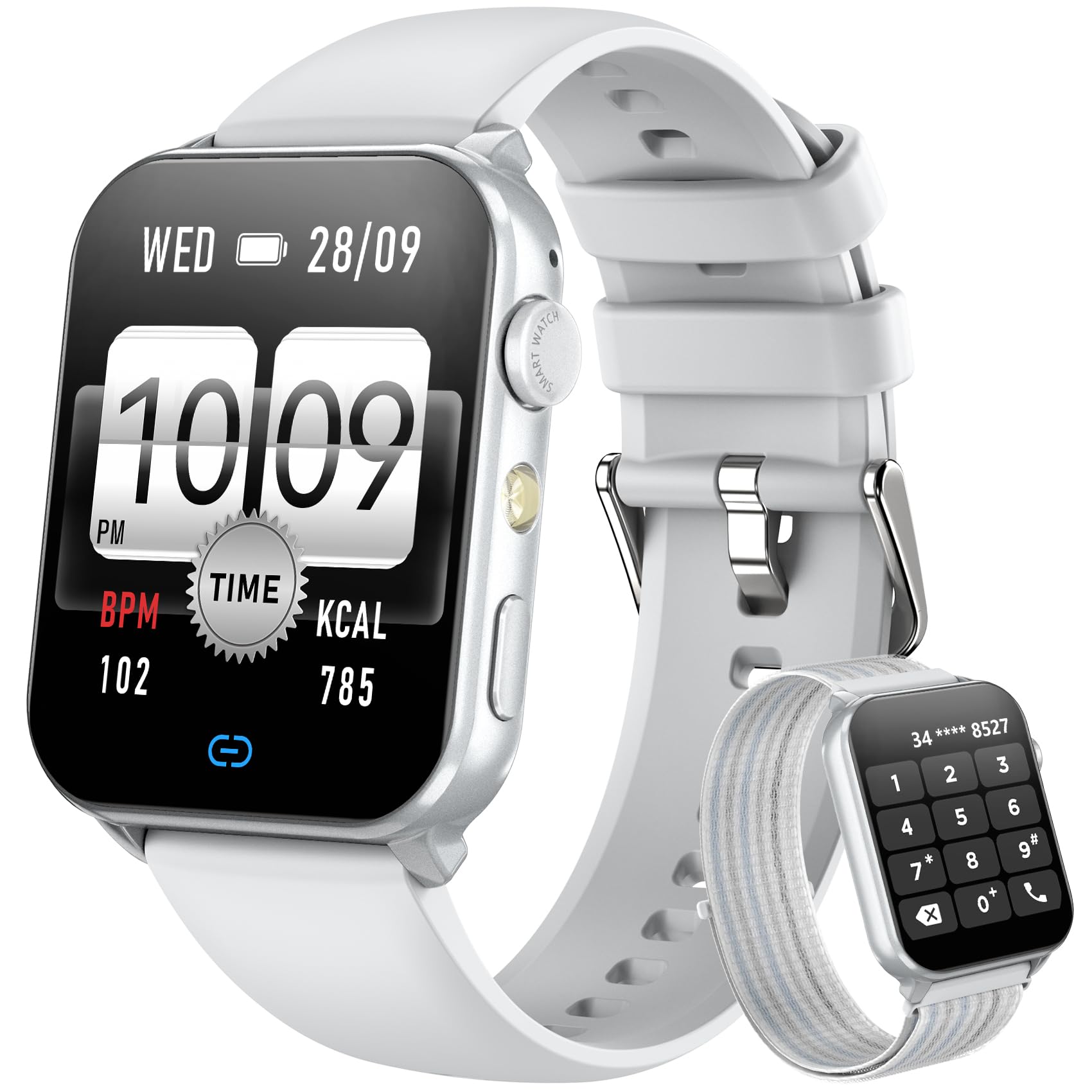 Blackview Smartwatch Uomo Donna, Effettua e Rispondi alle Chiamate,1,91'' Orologio Intelligente 100+ Modalità Sportive/Sonno/Cardiofrequenzimetro/SpO2/ Torcia per Android IOS