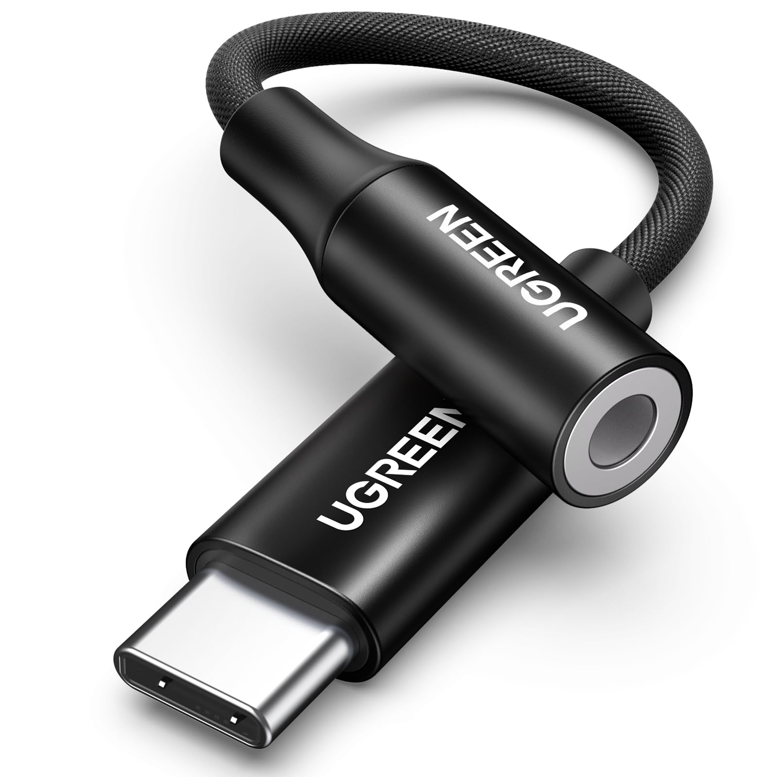UGREEN Adattatore USB C a Jack 3.5mm Chip DAC per Cuffie Tipo C (Nero) | Compatibile con iPhone 17 Pro Max Air Galaxy S25 Ultra MacBook Pro 2024 iPad Pixel 9 XL