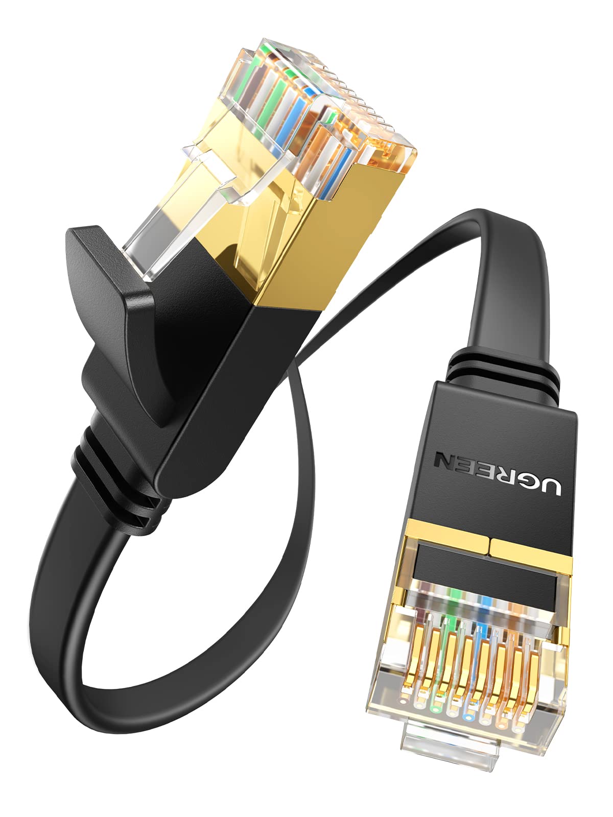 UGREEN Cat 7 Cavo Ethernet LAN RJ45 Piatto 10 Gbps 600MHz (10M) | Super Veloce per Switch PC Console TV Box Modem Router, Compatibile con CAT 7/6/6a/5/5e