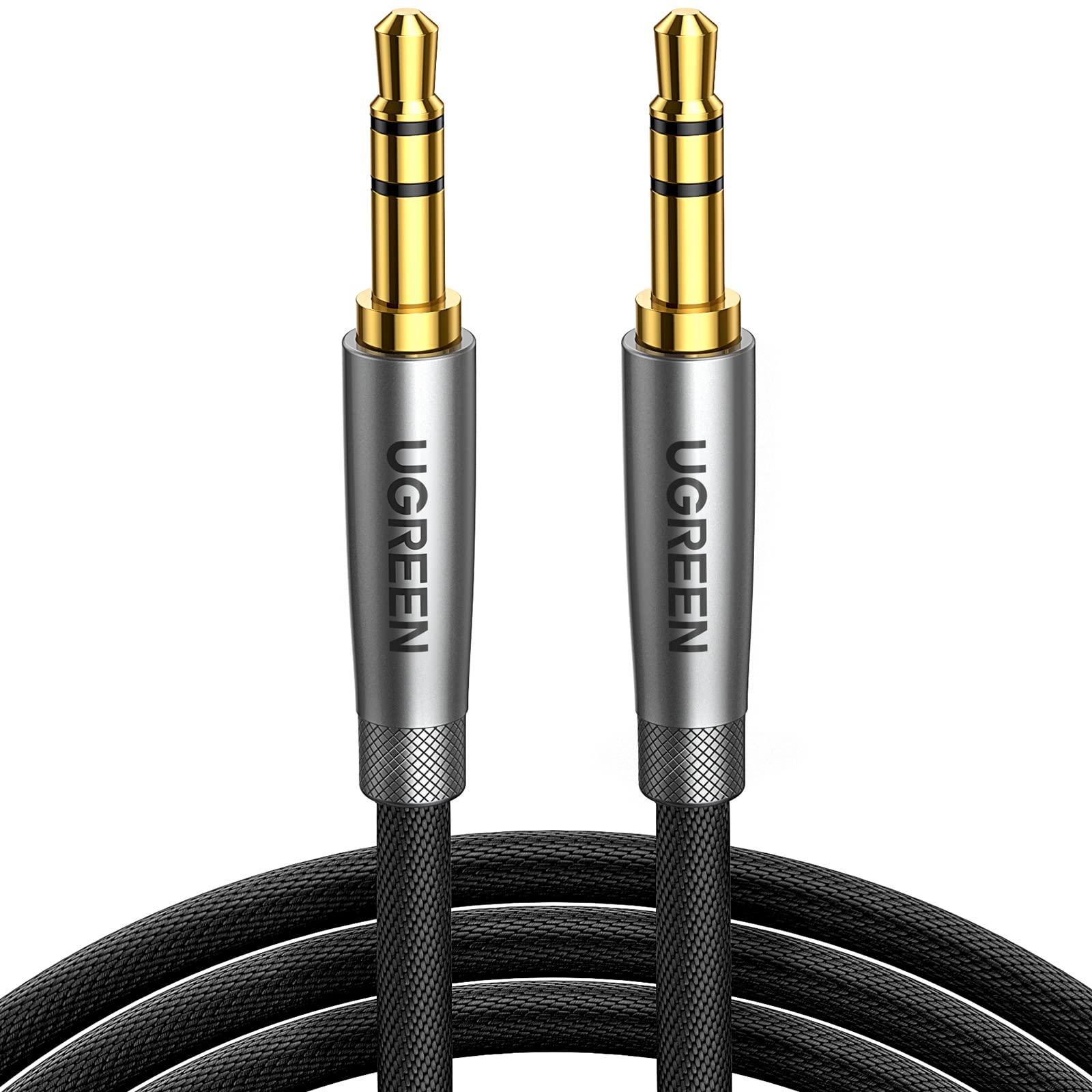 UGREEN Cavo Aux 3.5mm Maschio HiFi Stereo Cable Audio Mini Jack (5M) | Nylon Intrecciato per Cuffie Smartphone Autoradio Hi-Fi System TV Laptop
