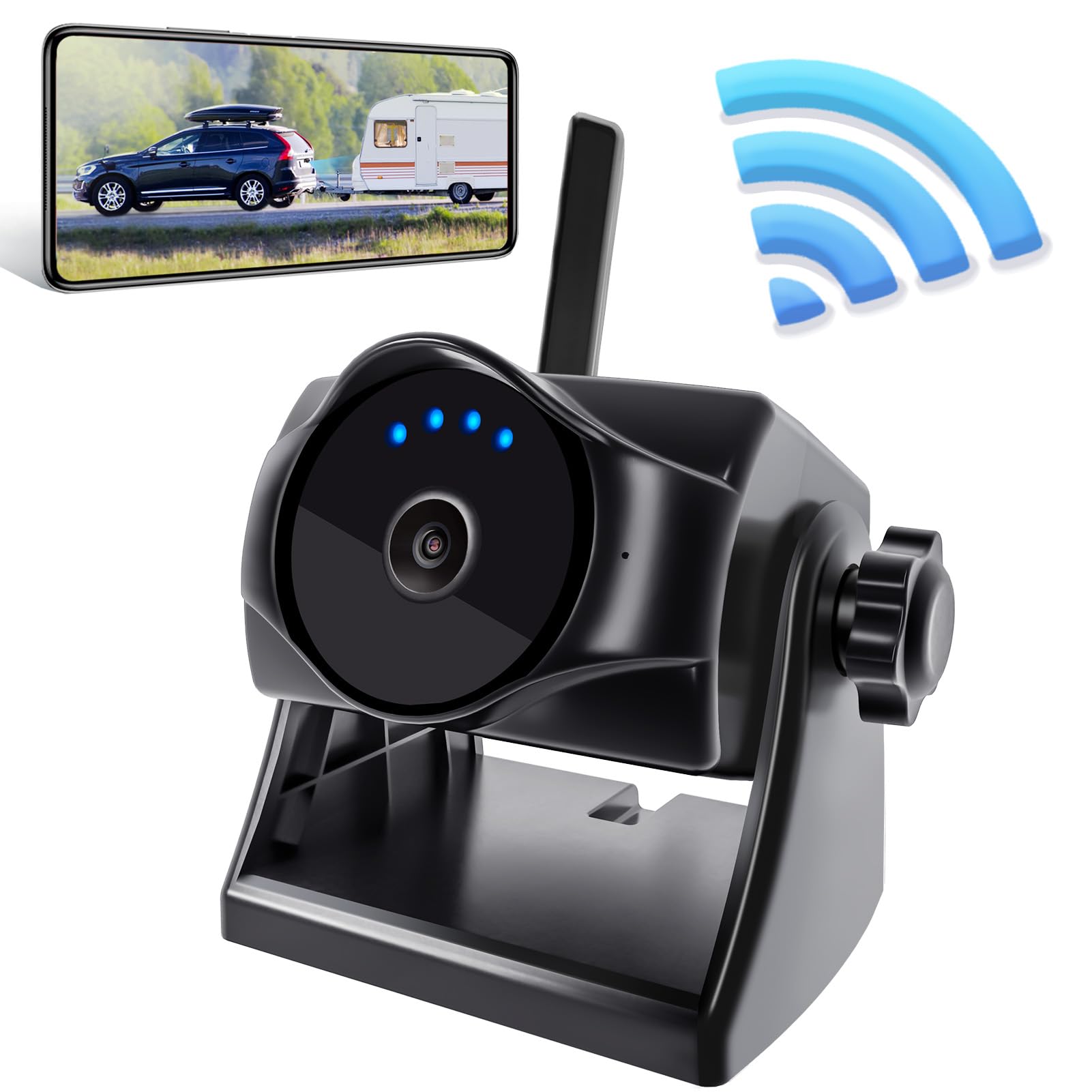 STONVUE Telecamera posteriore magnetica wireless WiFi 1080P | Impermeabile IP69K, visione notturna, batteria a lunga durata, montaggio facile per camper, camion, rimorchio