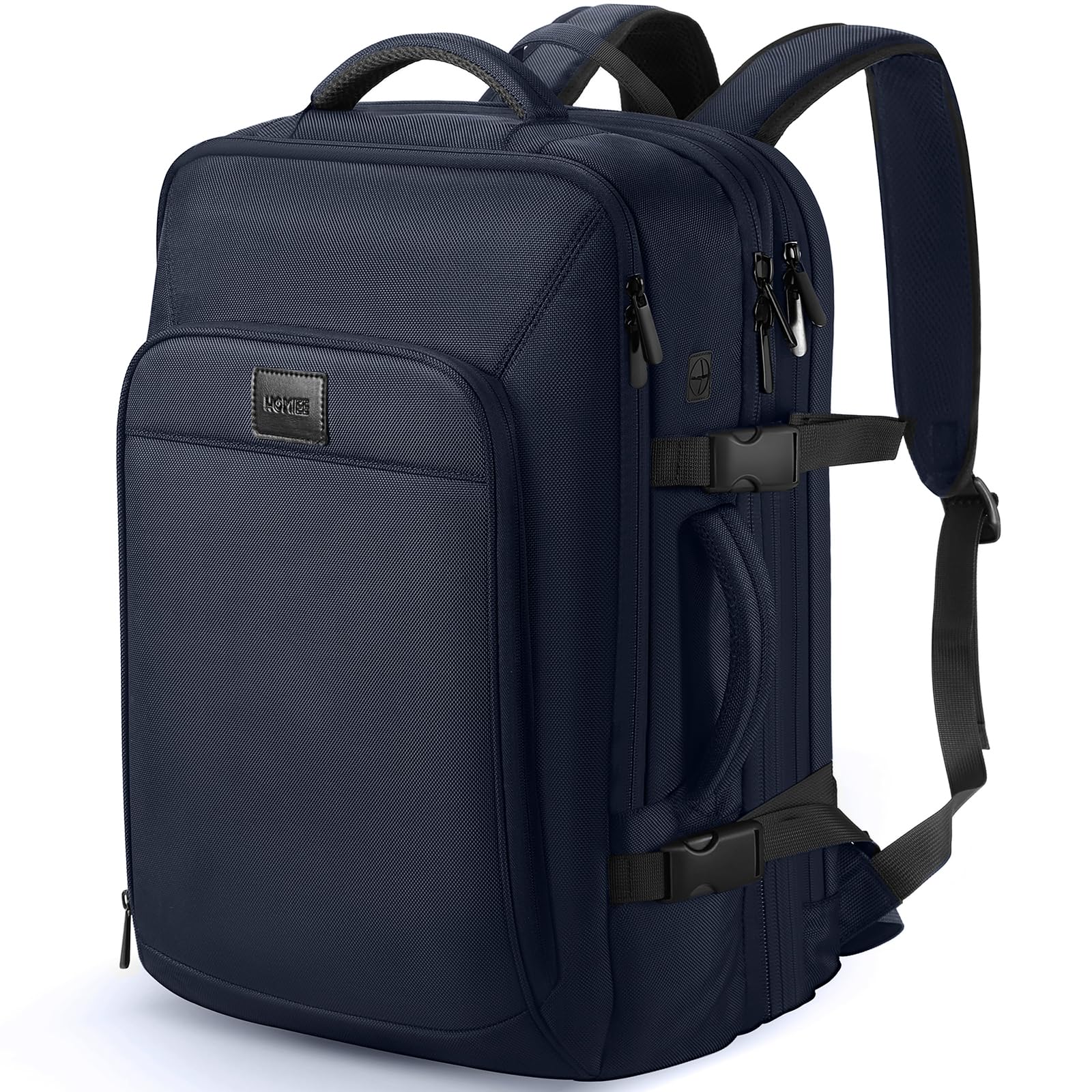 HOMIEE Zaino Viaggio Uomo 50L Zaino Aereo Valigia Bagaglio a Mano Borse Cabina Zaini Port PC 18 Pollici Espandibile Impermeabile Zainetto per Laptop Università Lavoro d'affari (Bl…