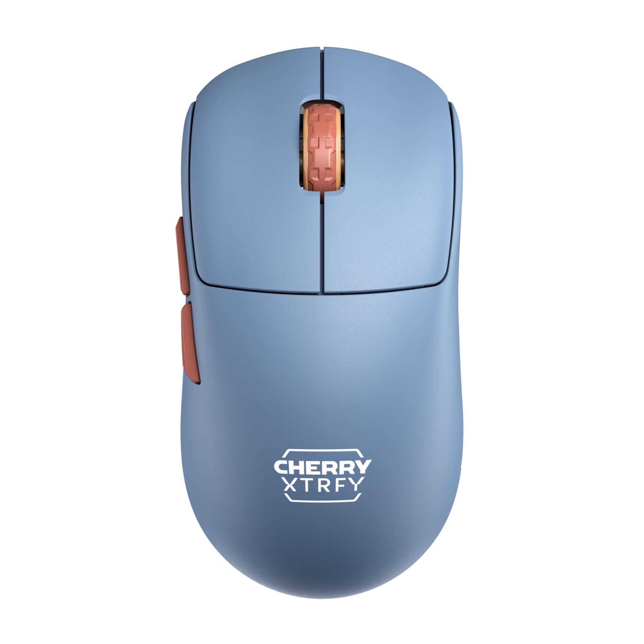 CHERRY XTRFY M68 Wireless, Mouse Gaming Senza Fili Ultra-Leggero, 2,4 GHz RF, Ottimizzato per eSport, Forma Simmetrica con Parte Frontale Ultra-Bassa, Blu