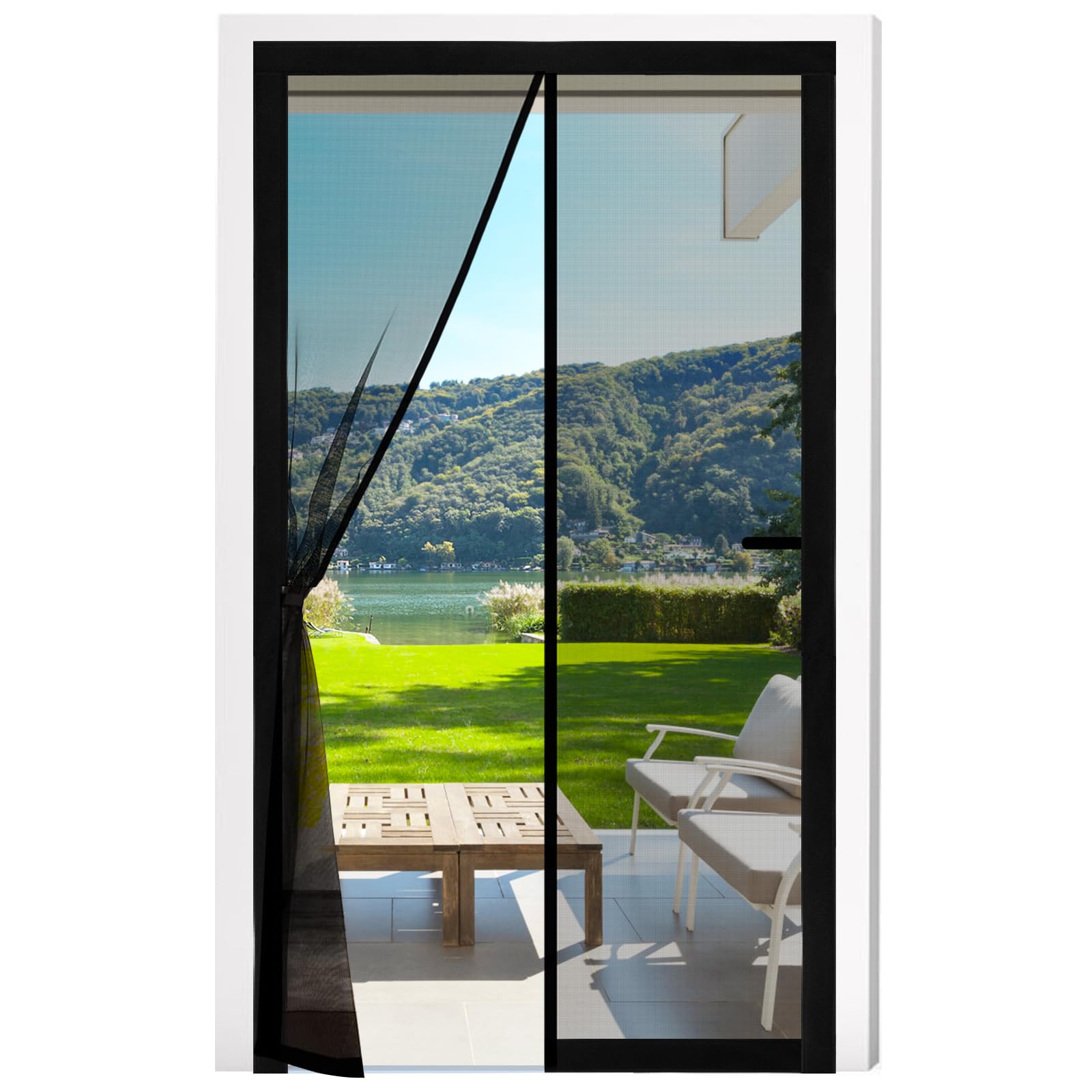 Zanzariera Magnetica Per Porte, 140x240cm zanzariera in fibra di vetro Porta del balcone Tenda di mosca senza forare Tenda magnetica della porta per il balcone Soggiorno camera da…