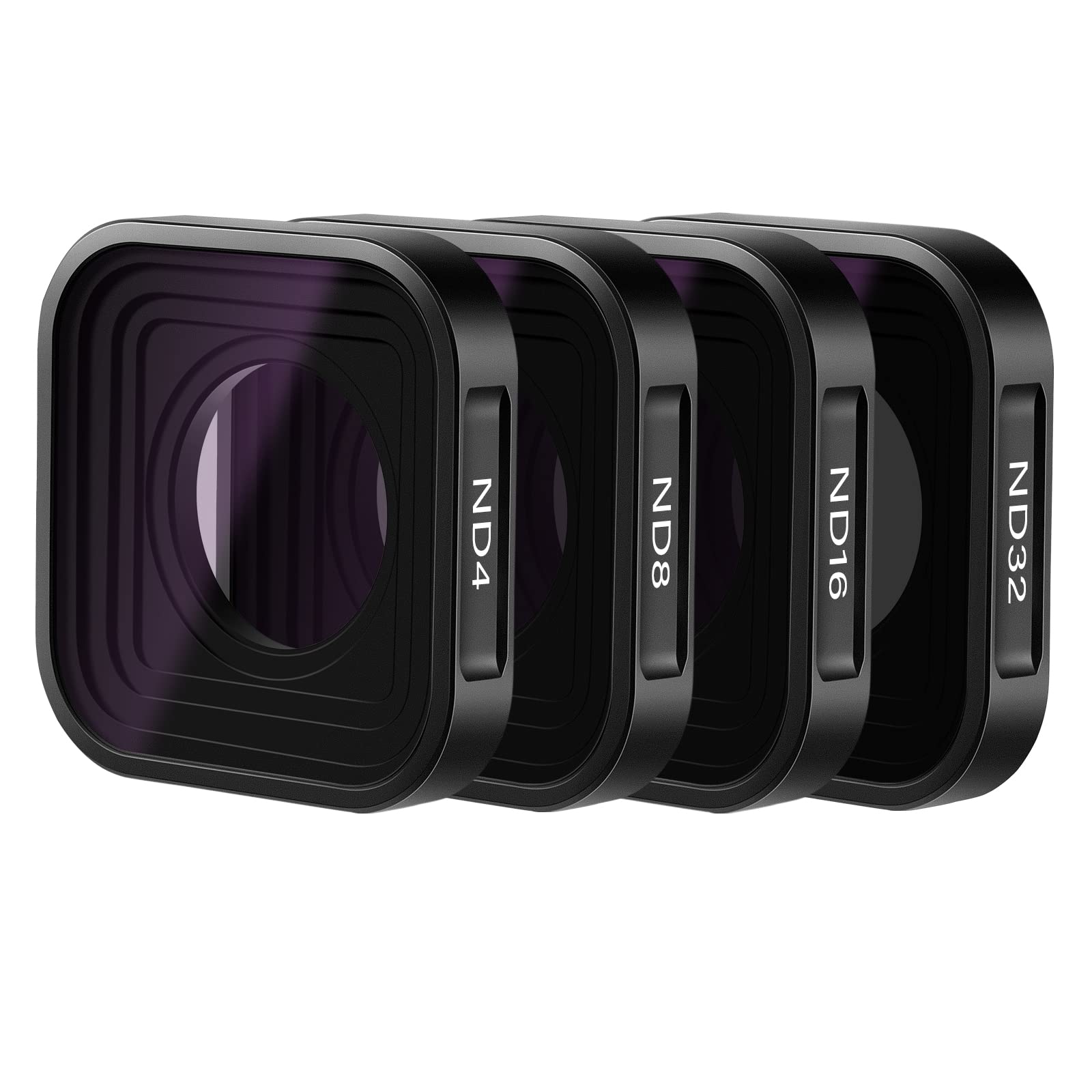 NEEWER Kit di 4 filtri ND, set di filtri per obiettivo a densità neutra multistrato (ND4/8/16/32) con montatura in alluminio e vetro ottico compatibile con GoPro Hero 13 / 12 / 11…