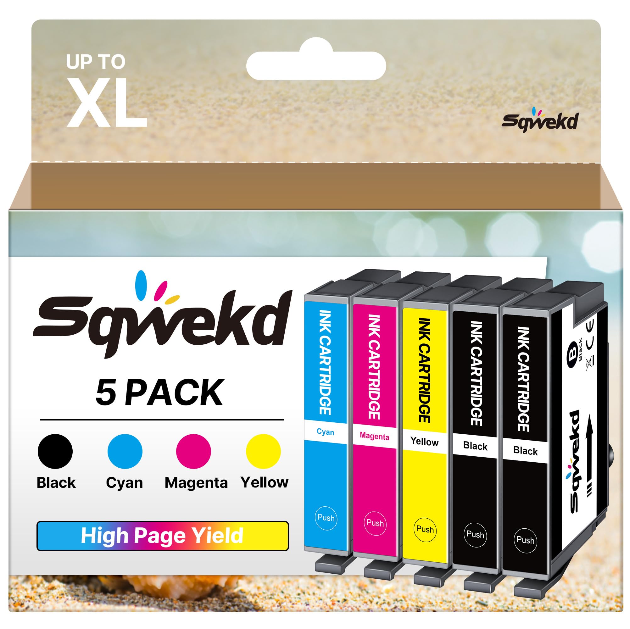 Sqwekd Cartucce d'inchiostro Compatibili per Epson per 603XL per Epson XP-2100 WF-2810 WF-2830 XP-3100 XP-2150 XP-4100 XP-3150 WF-2820 XP-2105 XP-3105 WF-2840 (2 Nero, 1 Ciano, 1…