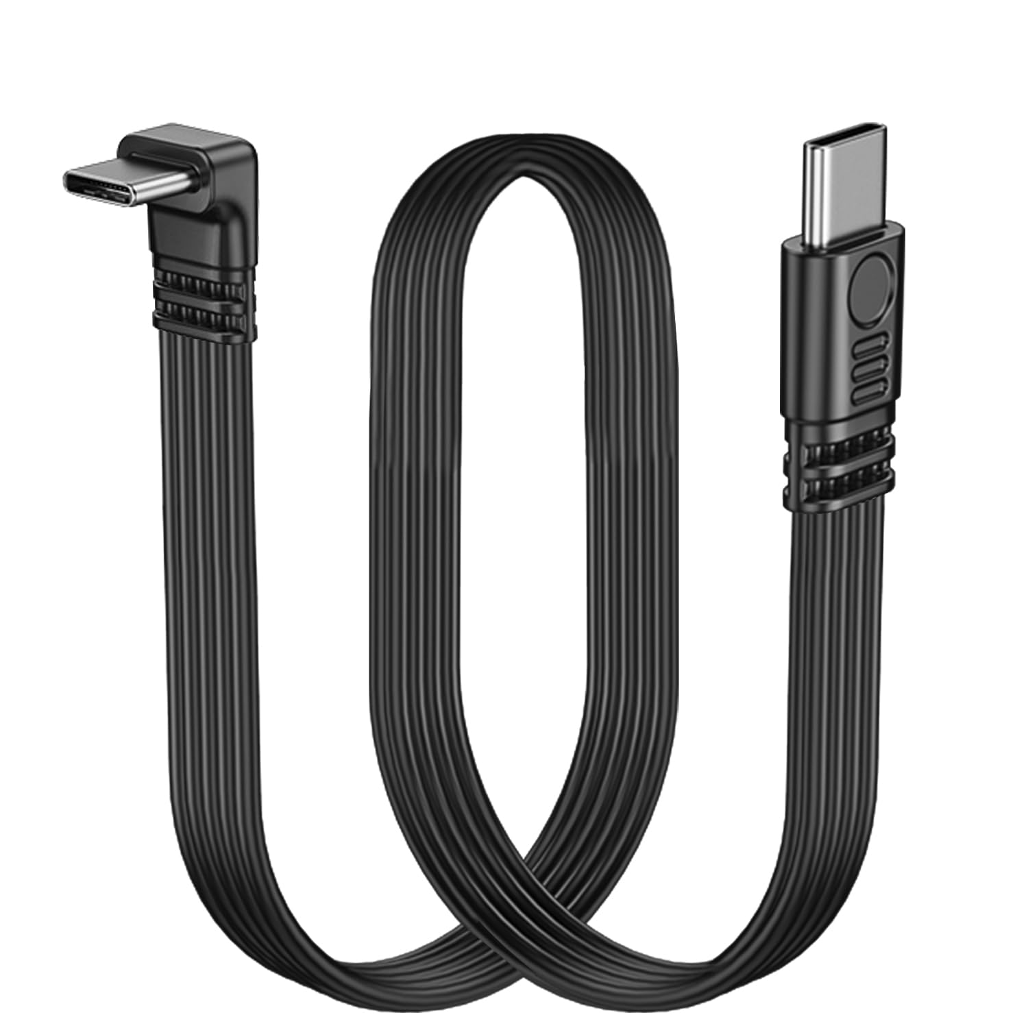 LANMINGLEL Cavo piatto corto USB tipo C 90 gradi 2.0, cavo di ricarica rapida USB C 2.0 PD 65W, cavo dati piatto corto USB tipo C morbido, cavo di sincronizzazione dati e ricarica…