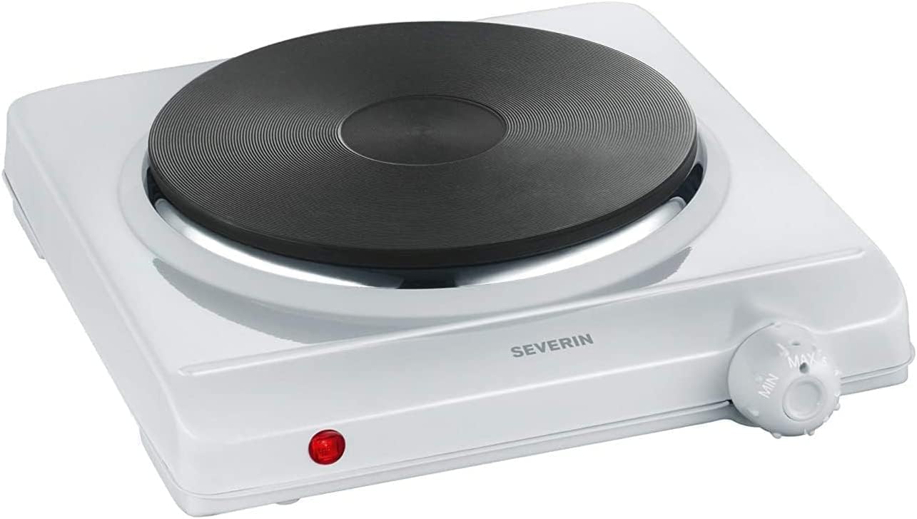 SEVERIN DK 1091 Fornello elettrico, Ø 18 cm x 1.500 W, Fondello in ghisa indeformabile, Controllo in continuo della temp. con termostato, Corpo smaltato