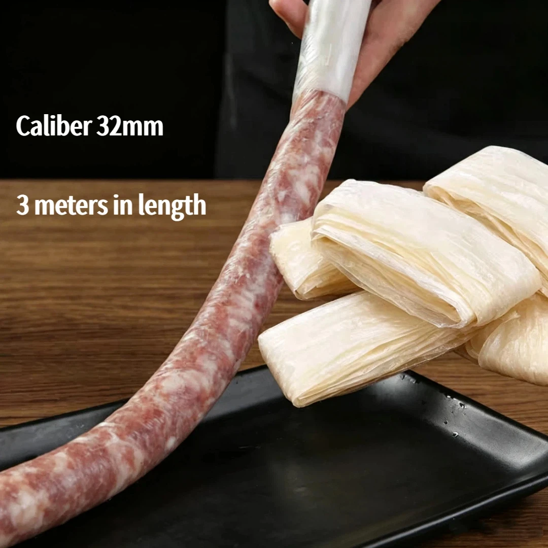 Capezzuola in Collagene 3M, Scatola per Salsicce, Strumento per Confezionamento Salsicce Affumicate Calibro 32mm, Produzione di Salsicce