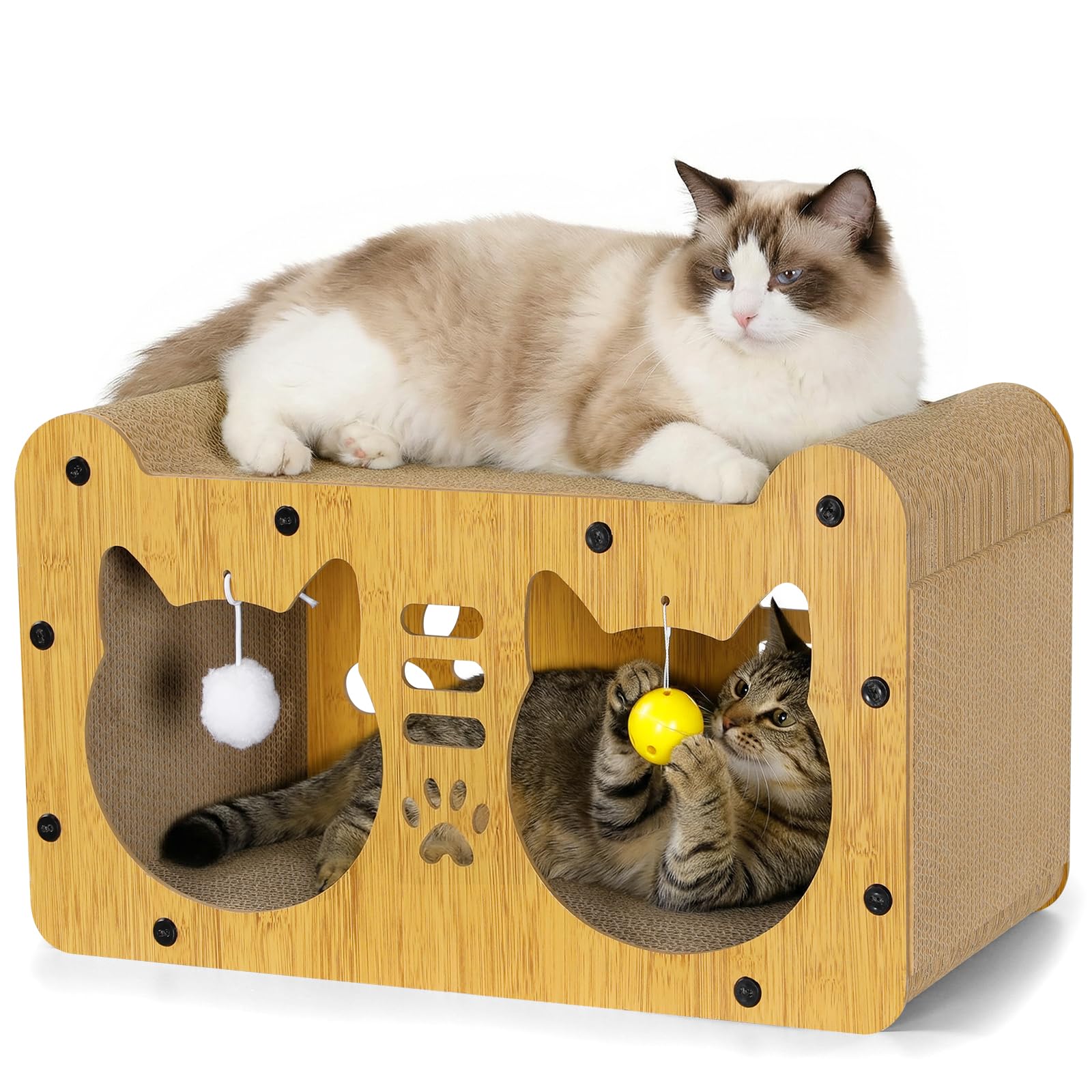 Gimars 51.5cm Tiragraffi per Gatti Cartone. Tiragraffi Verticale per Gatti e Casa Tiragraffi Gatto in Cartone. Graffiatoio per Gatti per Graffiare. Nascondersi e Riposare. Portata…