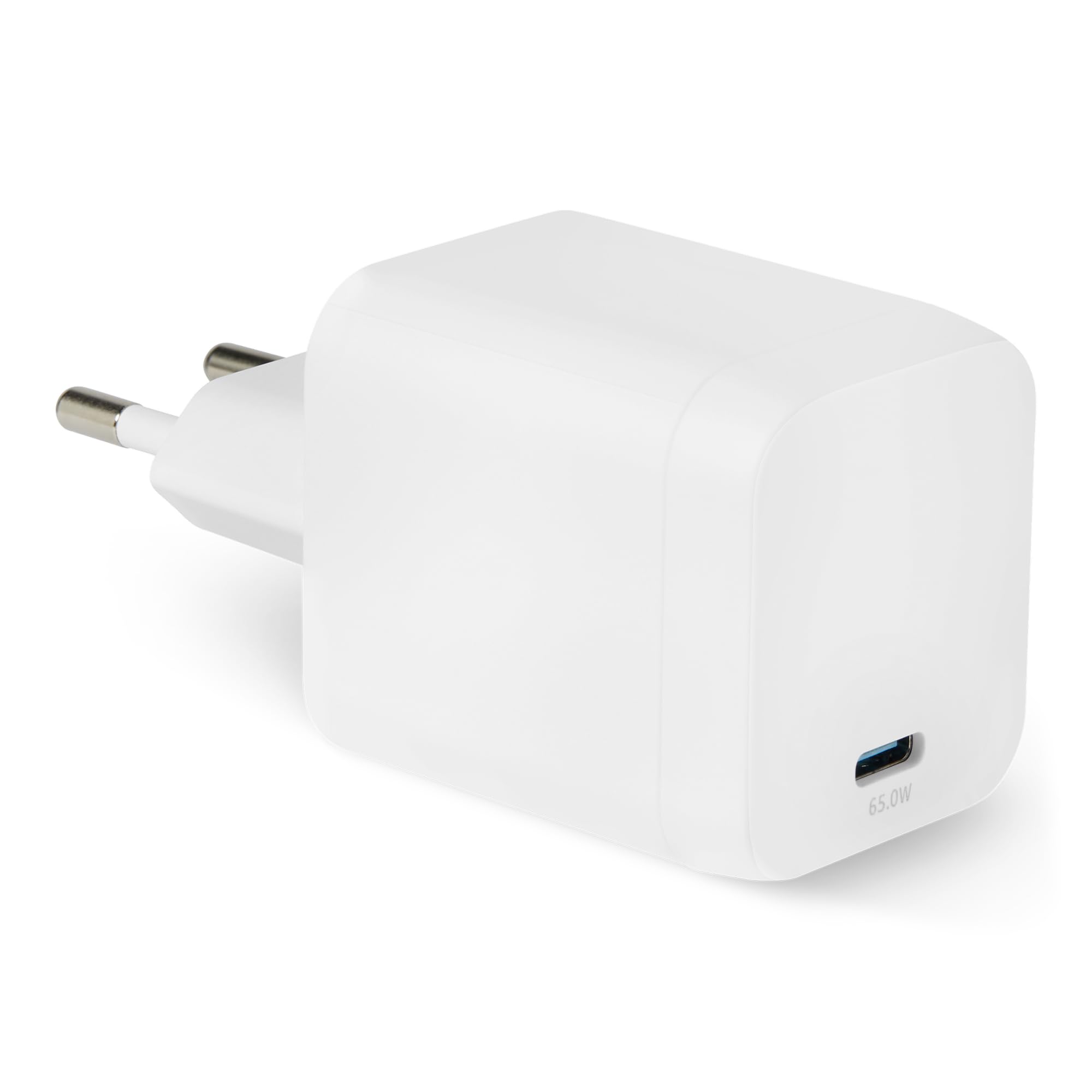 Amazon Basics Caricabatterie da Parete Nano GaN USB-C con Ricarica Rapida, 65W a 1 Porta PD 3.1 per Laptop, Tablet e Smartphone, Bianco