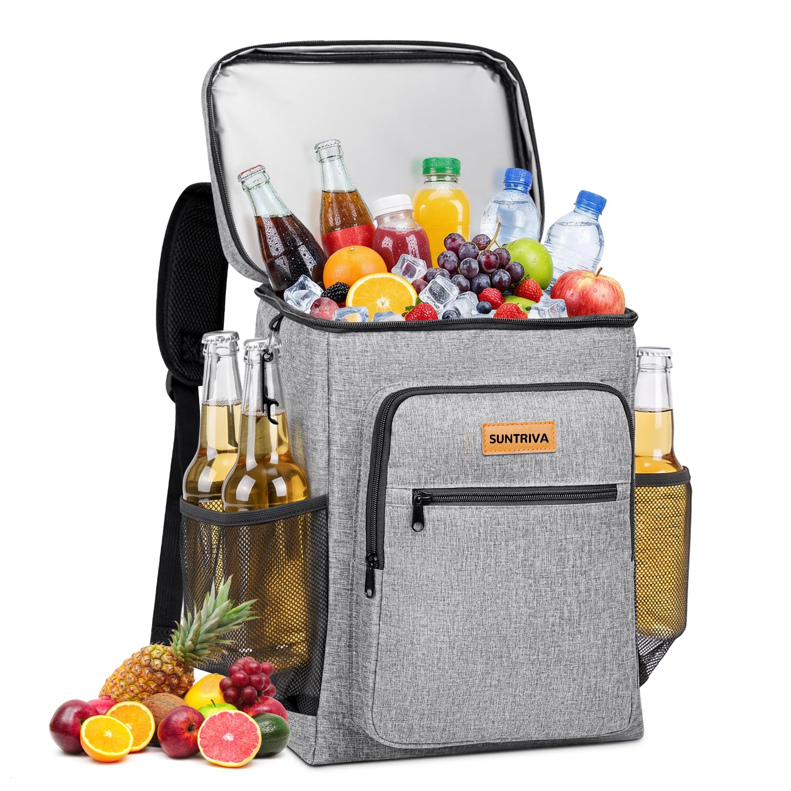Zaino Termico Frigo 24L Mantiene il Caldo e il freddo,Impermeabile,Grigo | Zaino Frigo per Uomo e Donna Facile da Pulire Grande Capacità per Picnic Campeggio All'aperto Barbecue S…