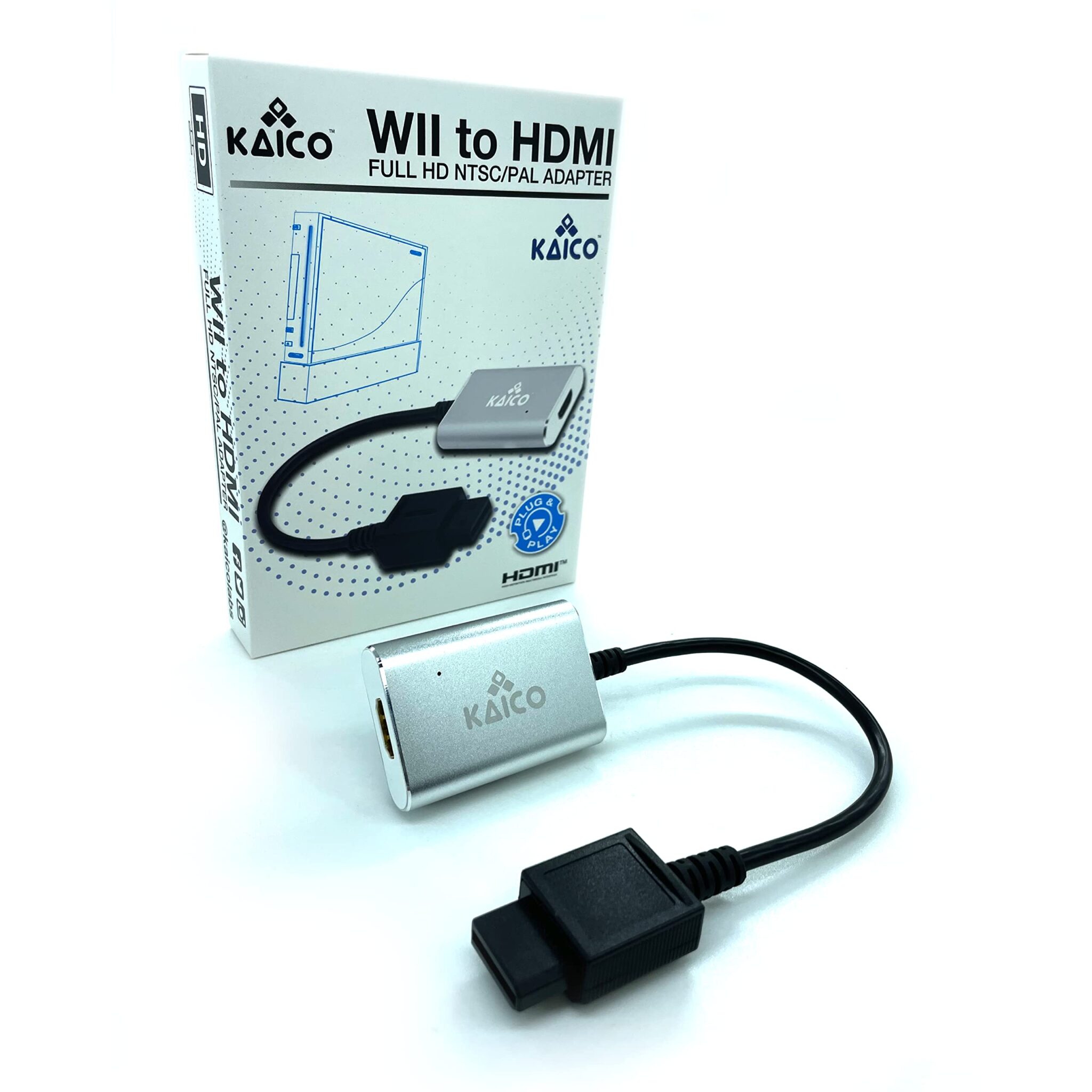 Kaico Adattatore Wii a HDMI per Nintendo Wii, supporta NTSC e PAL | Compatibile con i modelli RVL-001 e RVL-101, offre un’immagine più nitida dei cavi AV, senza driver né alimenta…