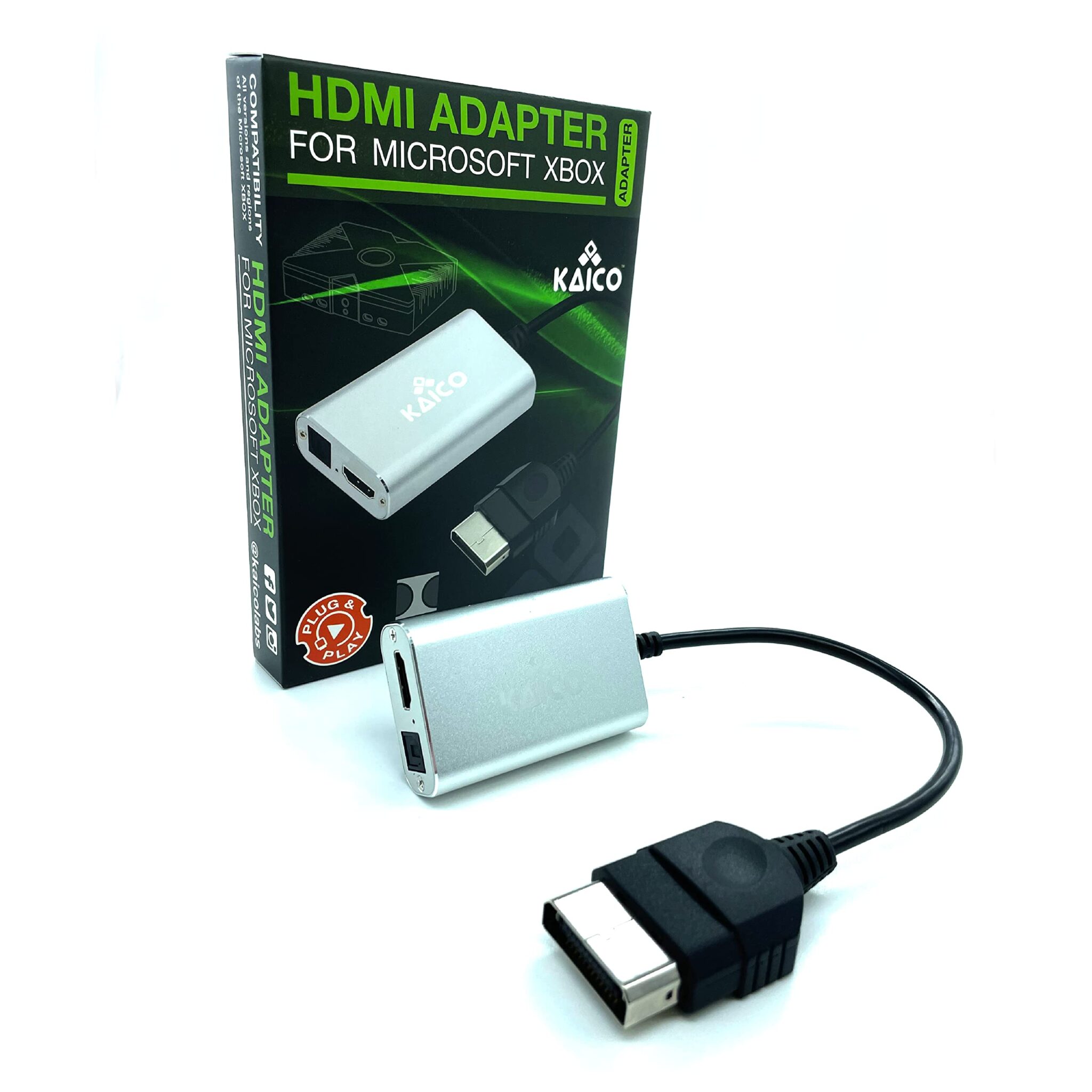 Kaico Adattatore HDMI per Xbox Originale – Compatibile con la Console Xbox – Dolby Digital 5.1 tramite Porta Ottica – Porta Toslink per Amplificatori – Xbox2HDMI