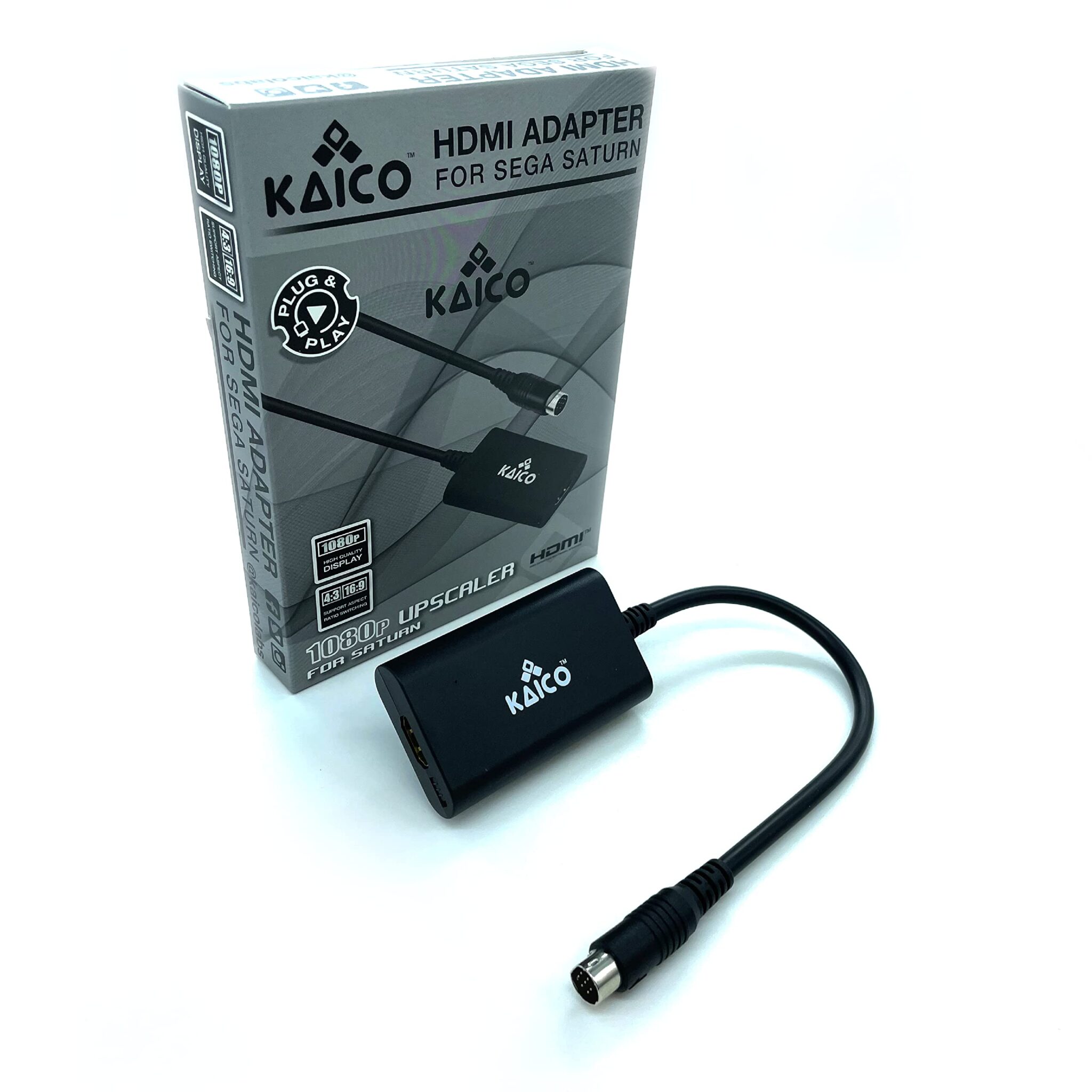 Kaico Adattatore HDMI SEGA Saturn, Convertitore S-Video 1080p per PAL/NTSC | Selettore formato 16:9 o 4:3, compatibile con tutte le regioni Saturn, alimentazione Micro USB e suppo…