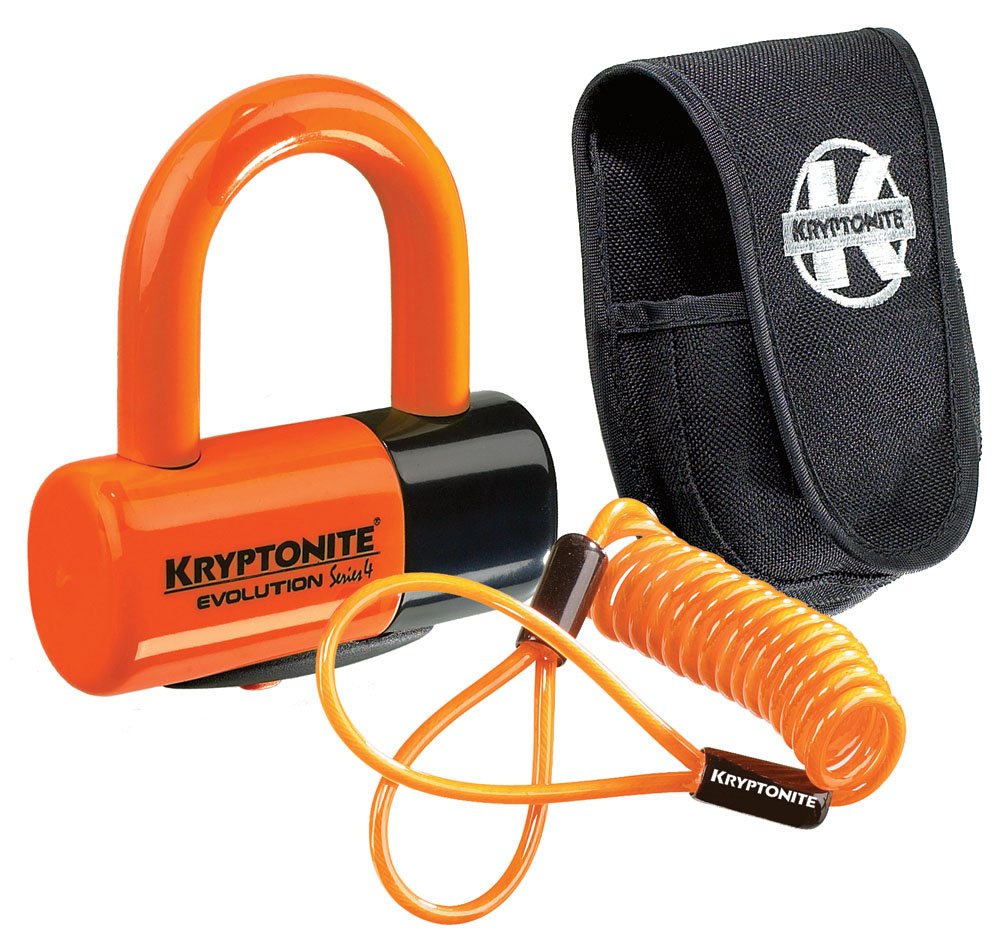 Kryptonite Evolution Disc Lock Premium Pack Bloccadisco, | Livello di Sicurezza 8/10, Arco in Acciaio Temprato da 14 mm, Cavo Promemoria e Custodia Inclusi, per Scooter e Moto, 0,…