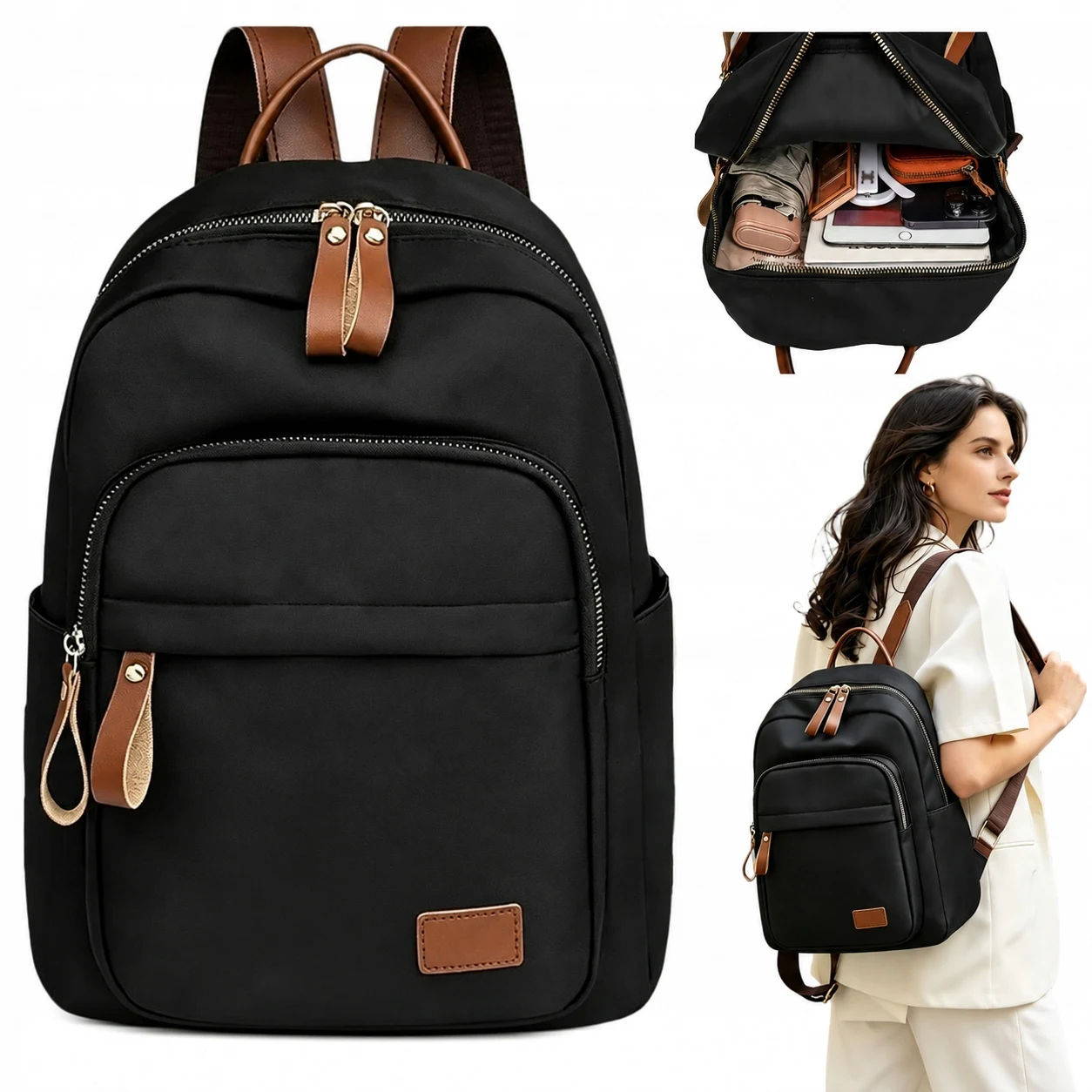 Zaino urbano da donna alla moda, leggero, spazioso, multifunzionale, per la scuola, i viaggi e l'uso quotidiano.