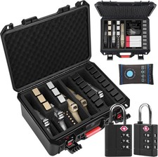 Custodia per pistola 5 pistole omologata TSA IP65 impermeabile modulare scatola rigida 2 serrature 9,72 pollici