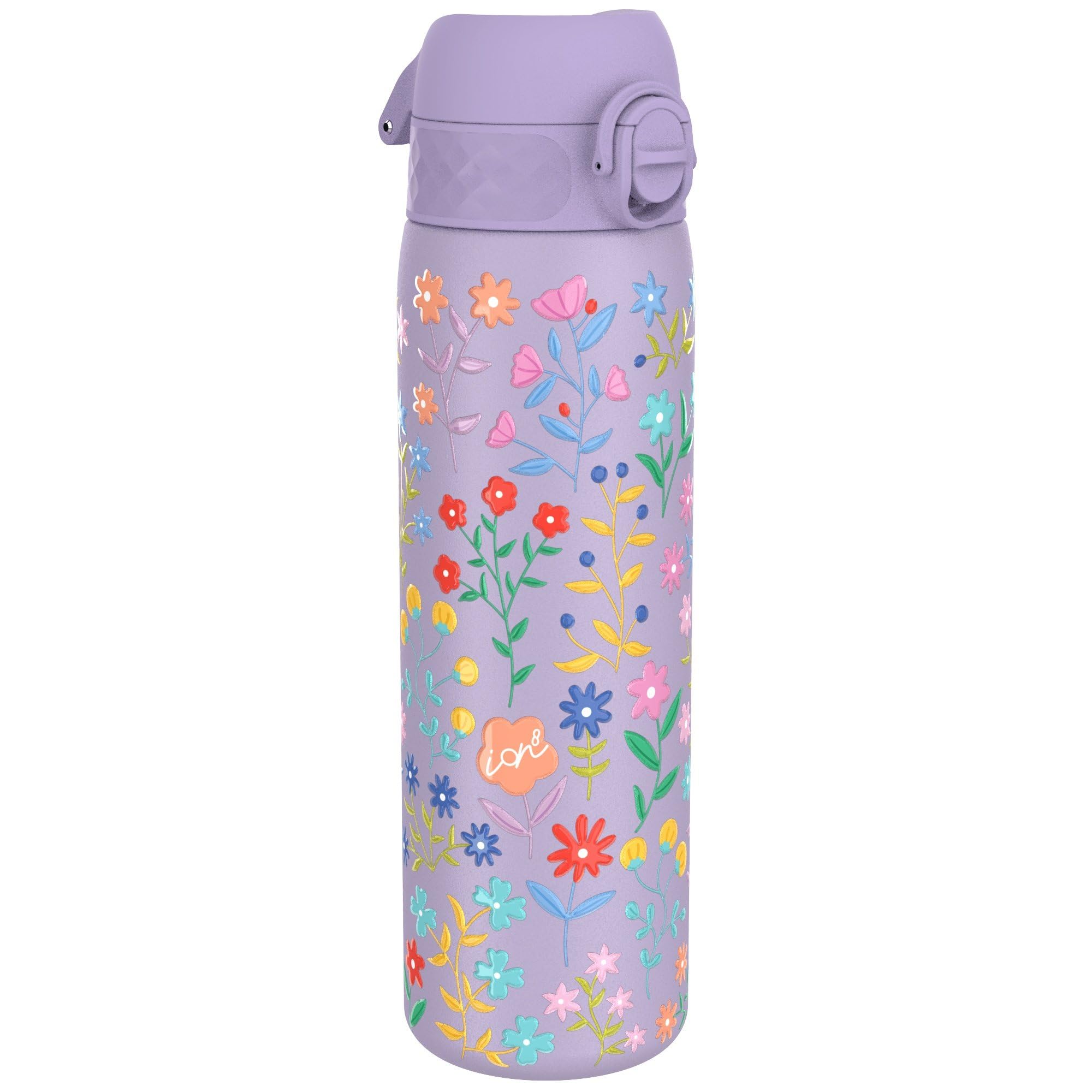 Ion8 Borraccia Termica in Acciaio Isolato, 500ml, a Prova di Perdite, Facile da Aprire, Serratura Sicura, Lavabile in Lavastoviglie, Maniglia per il Trasporto, Facile Pulizia,Flor…