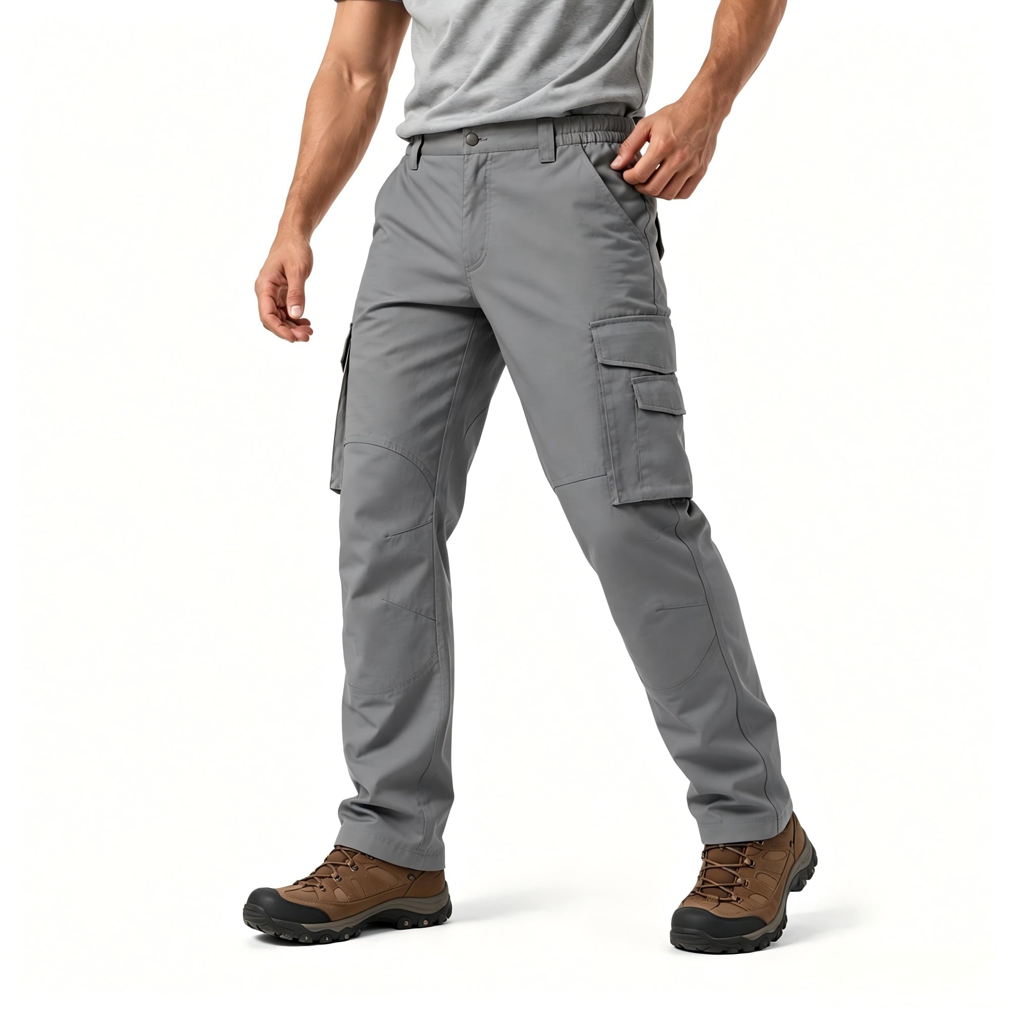 ZITY Pantaloni Cargo Uomo Tattici Ripstop con Multi Tasche, Pantaloni Outdoor da Lavoro per Trekking Escursionismo e Uso Quotidiano