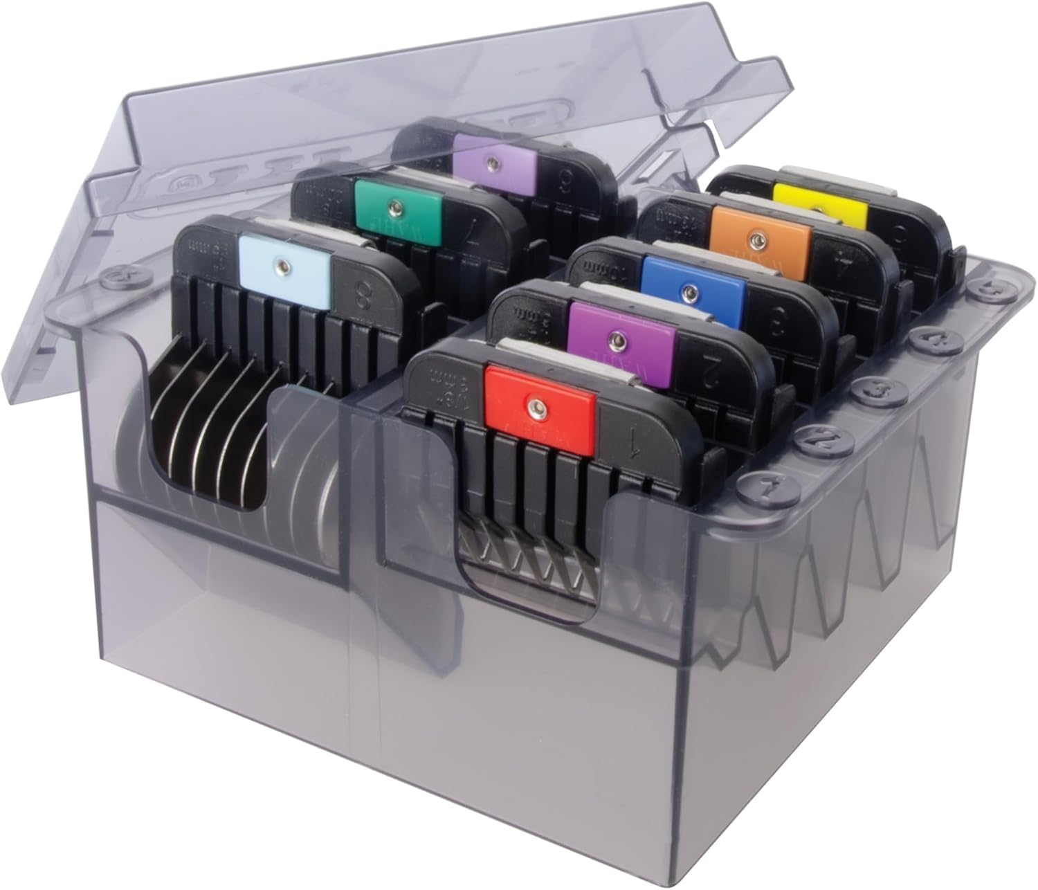 Wahl Detachable Stainless Steel Attachment Combs, 3mm – 25mm, #1-8, Prime Series, Acciaio Inox, Resistente alla ruggine, Accessori, Nero