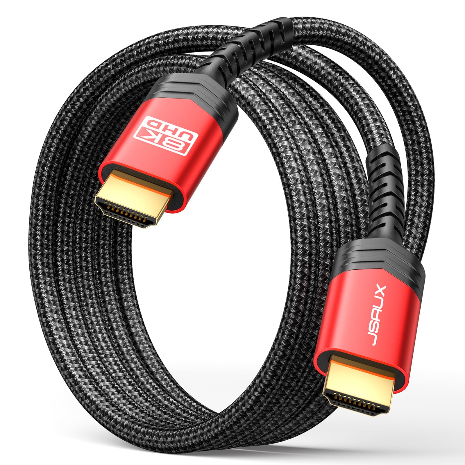 JSAUX Cavo HDMI 8K, 1 metro, HDMI 2.1, ad alta velocità, Ethernet 48 Gbps 8 K @60 Hz, 4 K @120 Hz, UHD HDR 10 +, eARC, Dolby Vision, 3D, VRR, compatibile con PS4 Pro, PS5